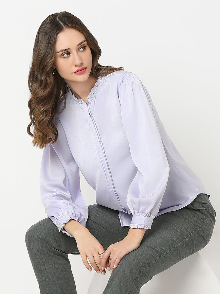 Elegant Lavender Detailed Shirt
