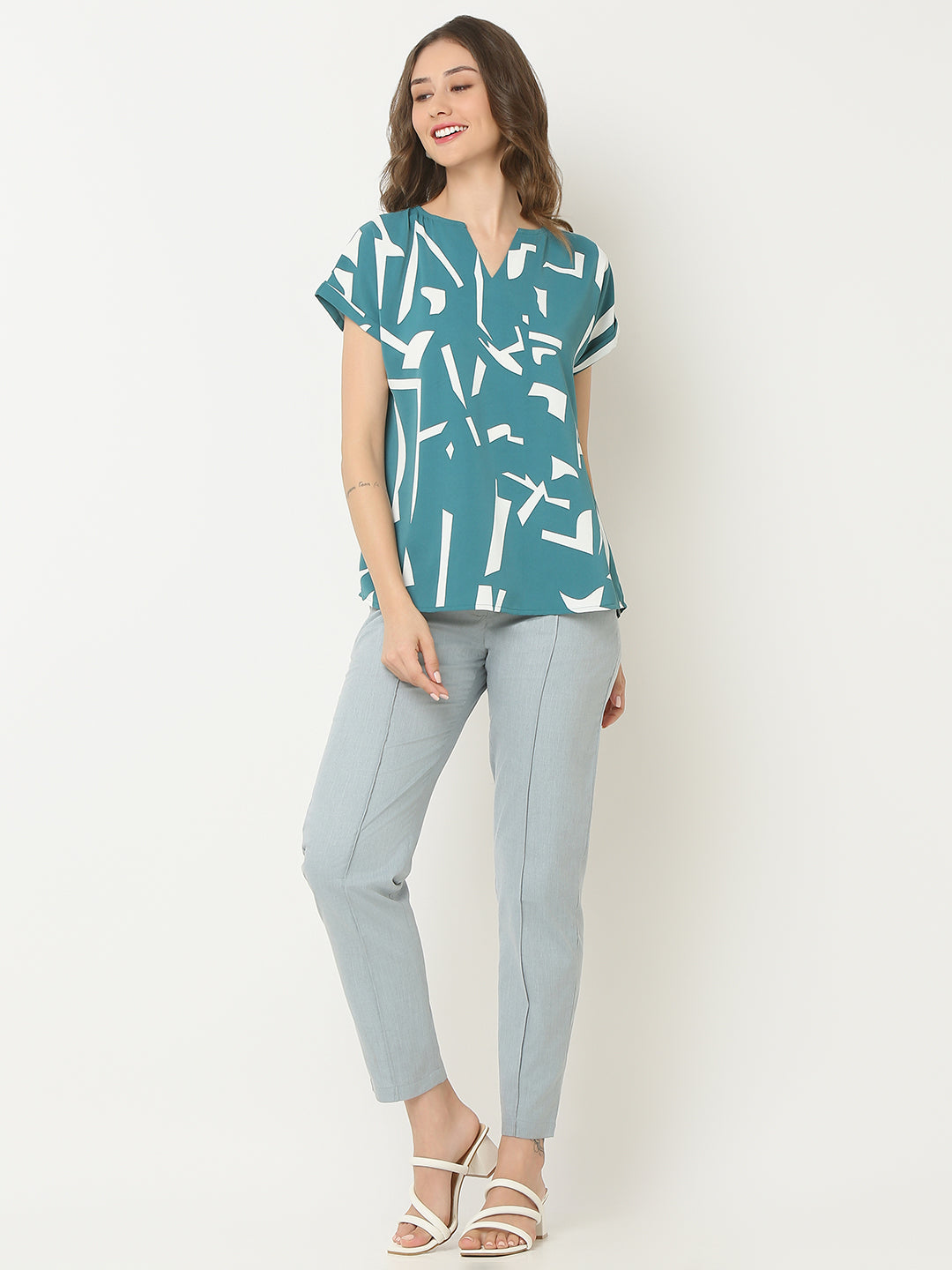 Green Printed Comfort Top