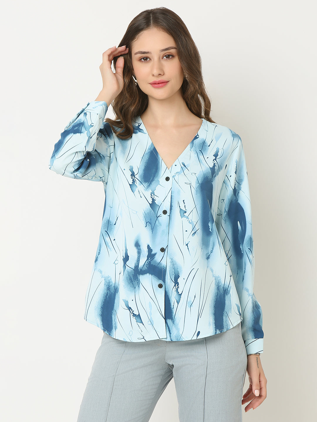 Abstract Print Relaxed Shirt