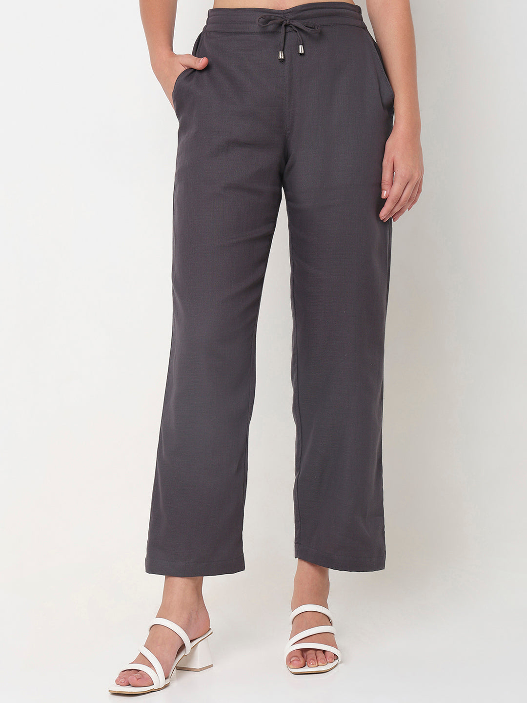 Solid Grey comfort Trouser