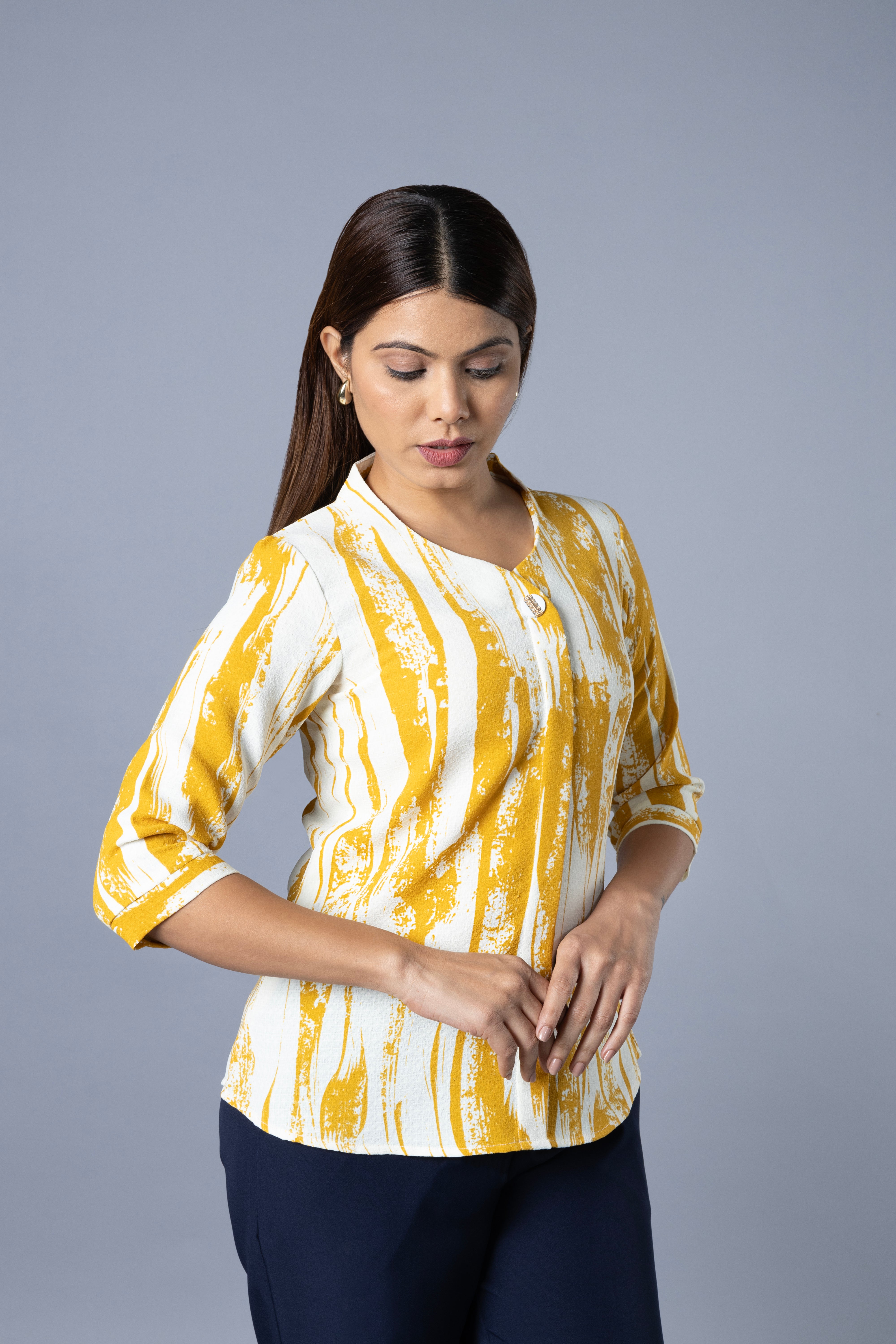 Elegant V Neck Women Top