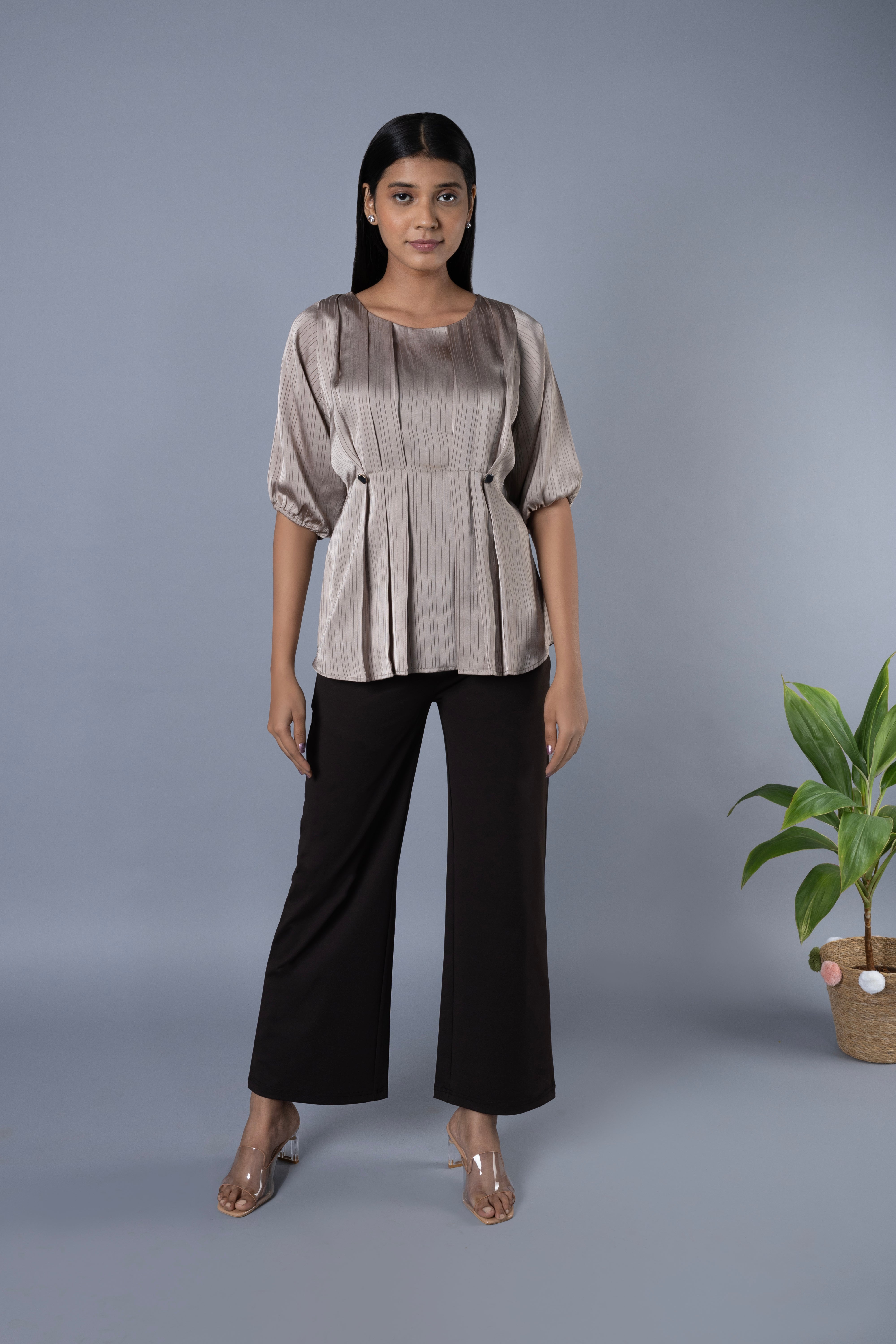 Women Pleat Detailed Comfort Top