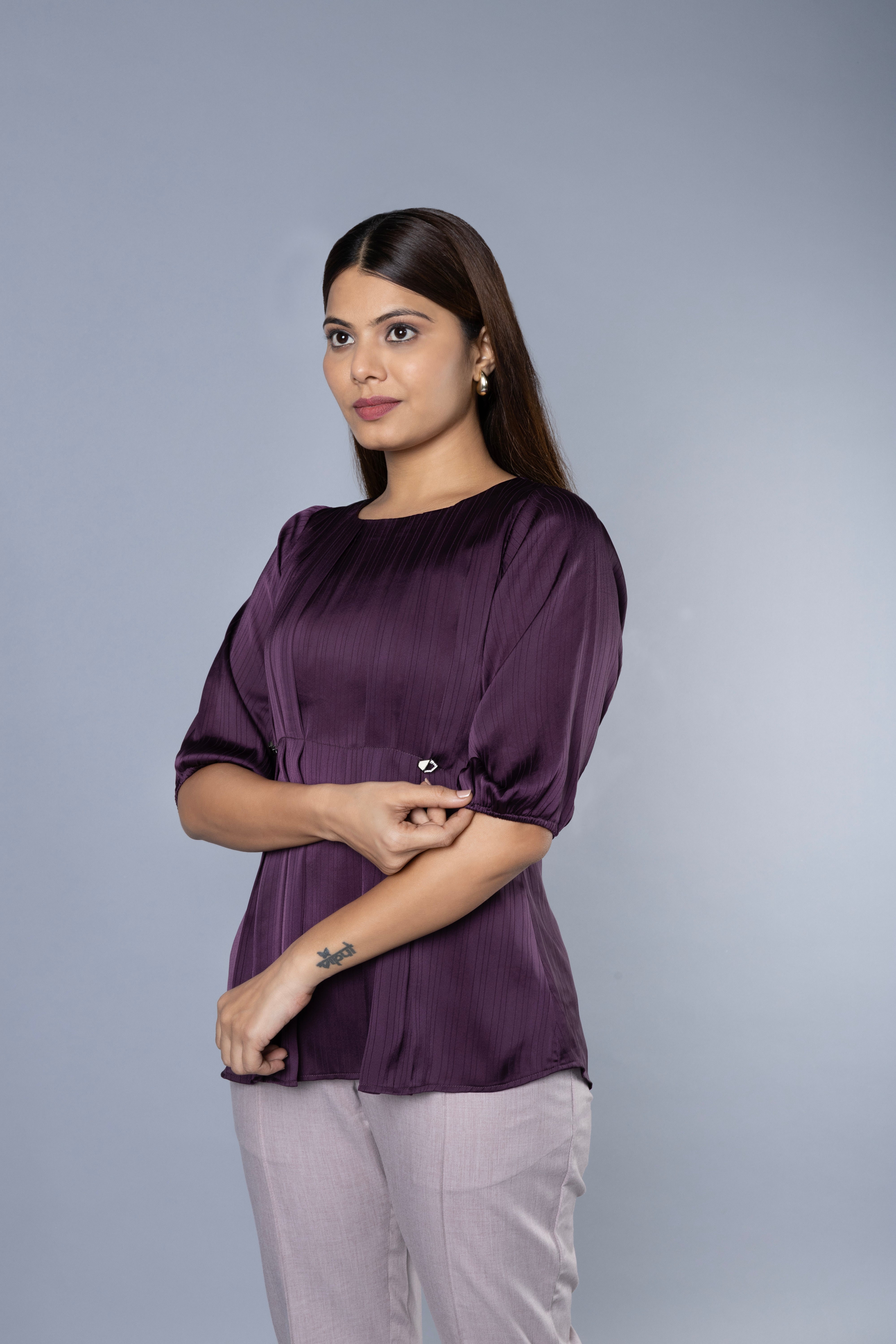 Women Pleat Detailed Comfort Top