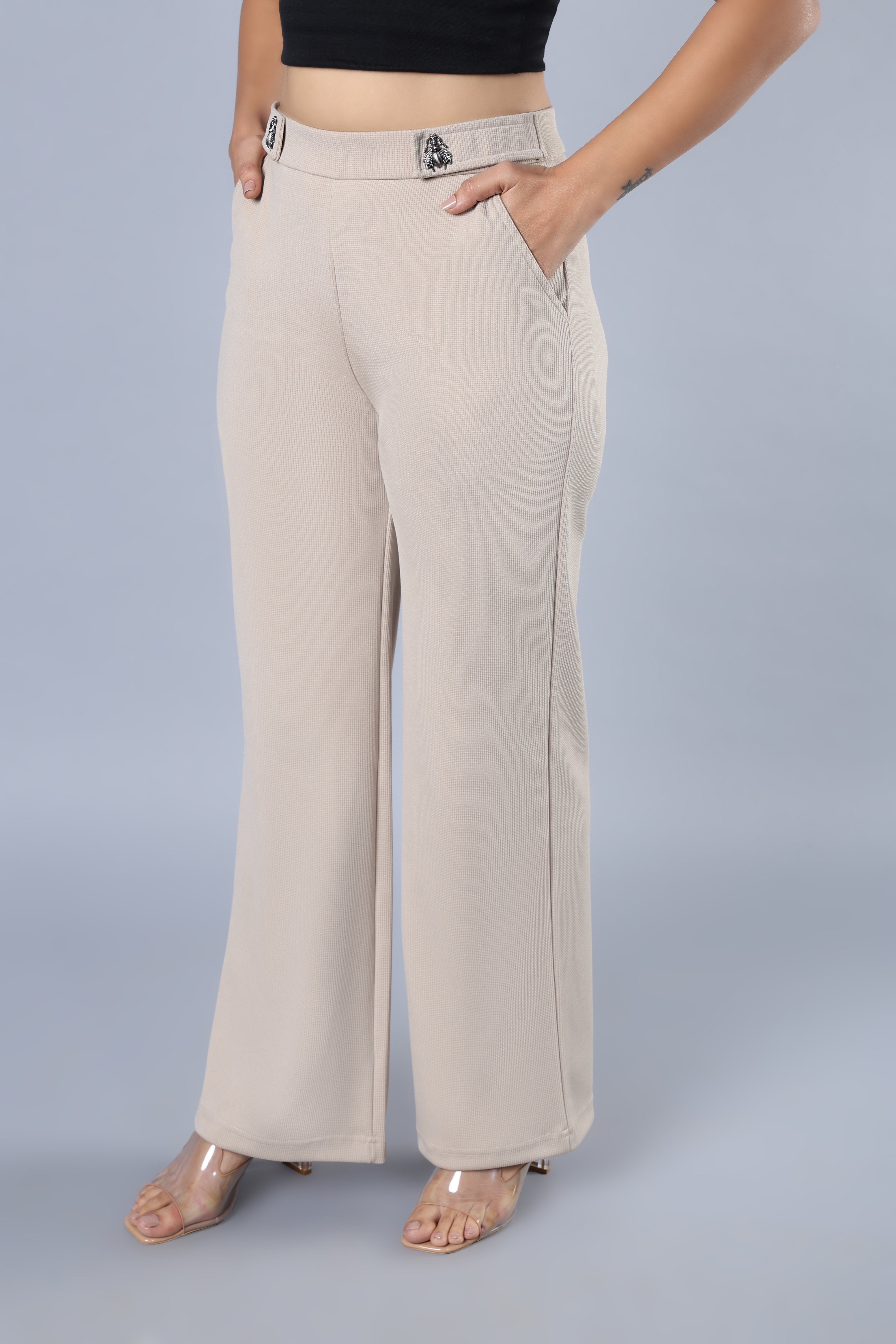 Belt Looped High Rise Parallel Trouser