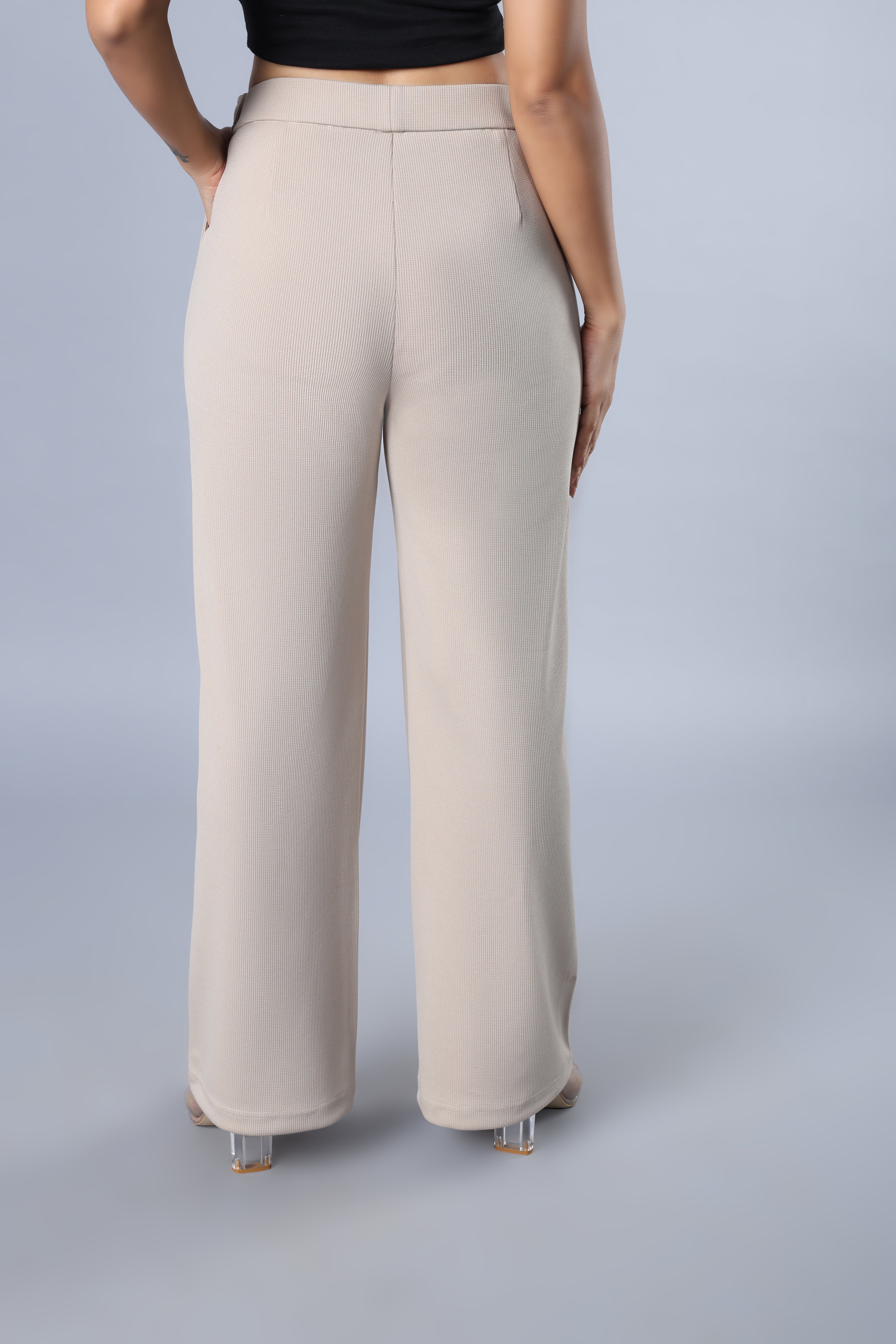 Belt Looped High Rise Parallel Trouser