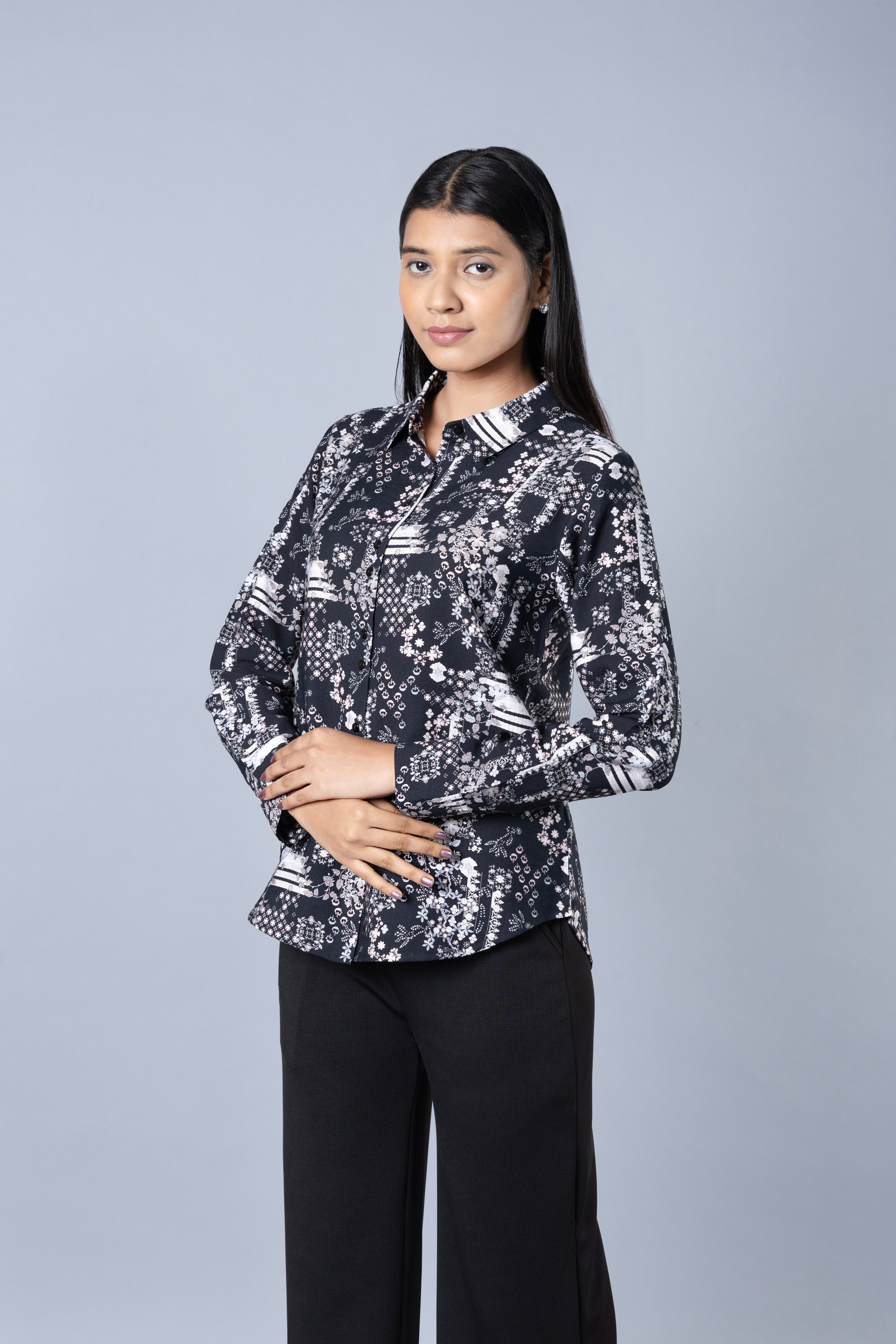 Women Black Full Sleeve Shirt