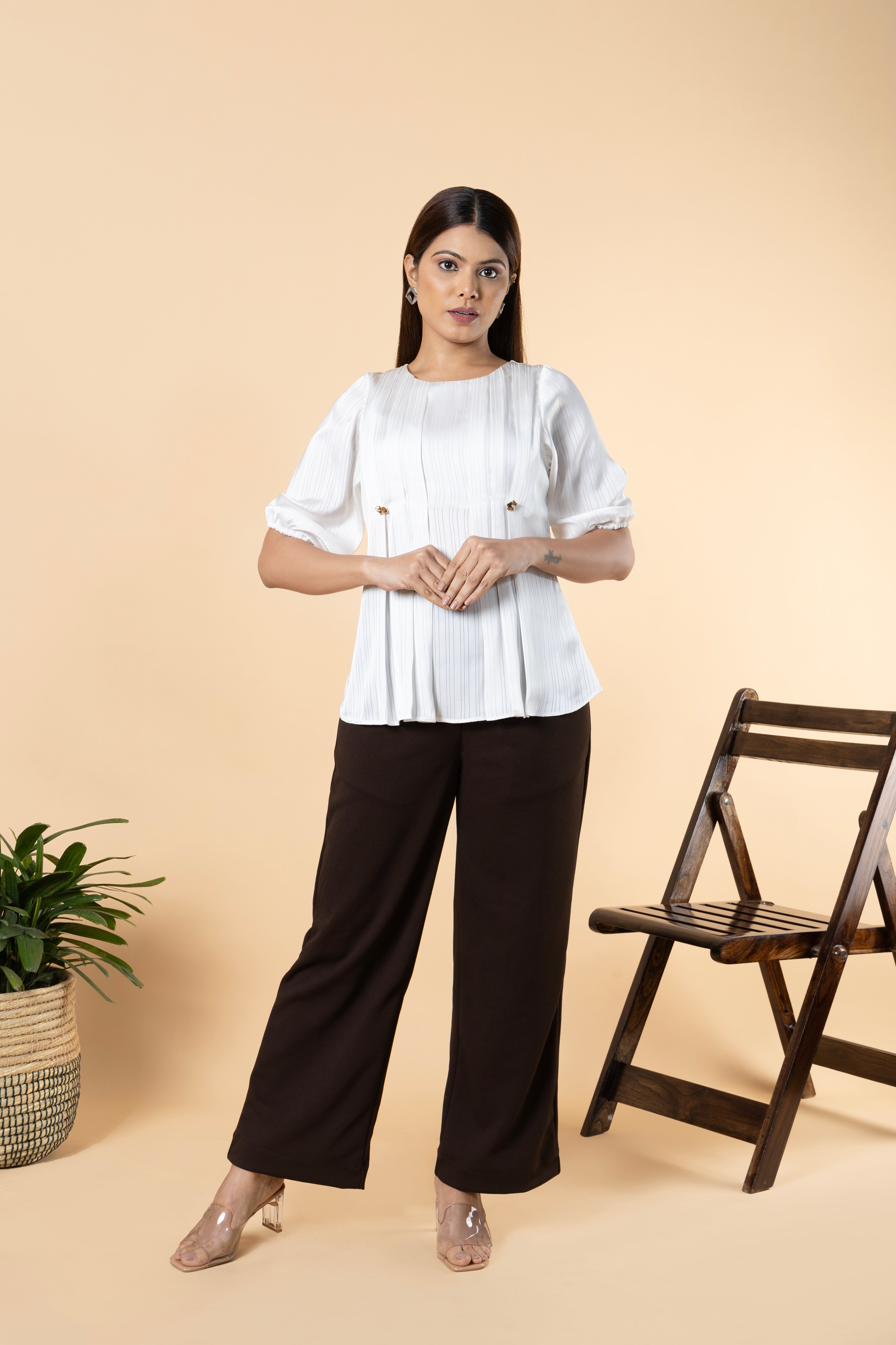 Women Pleat Detailed Comfort Top