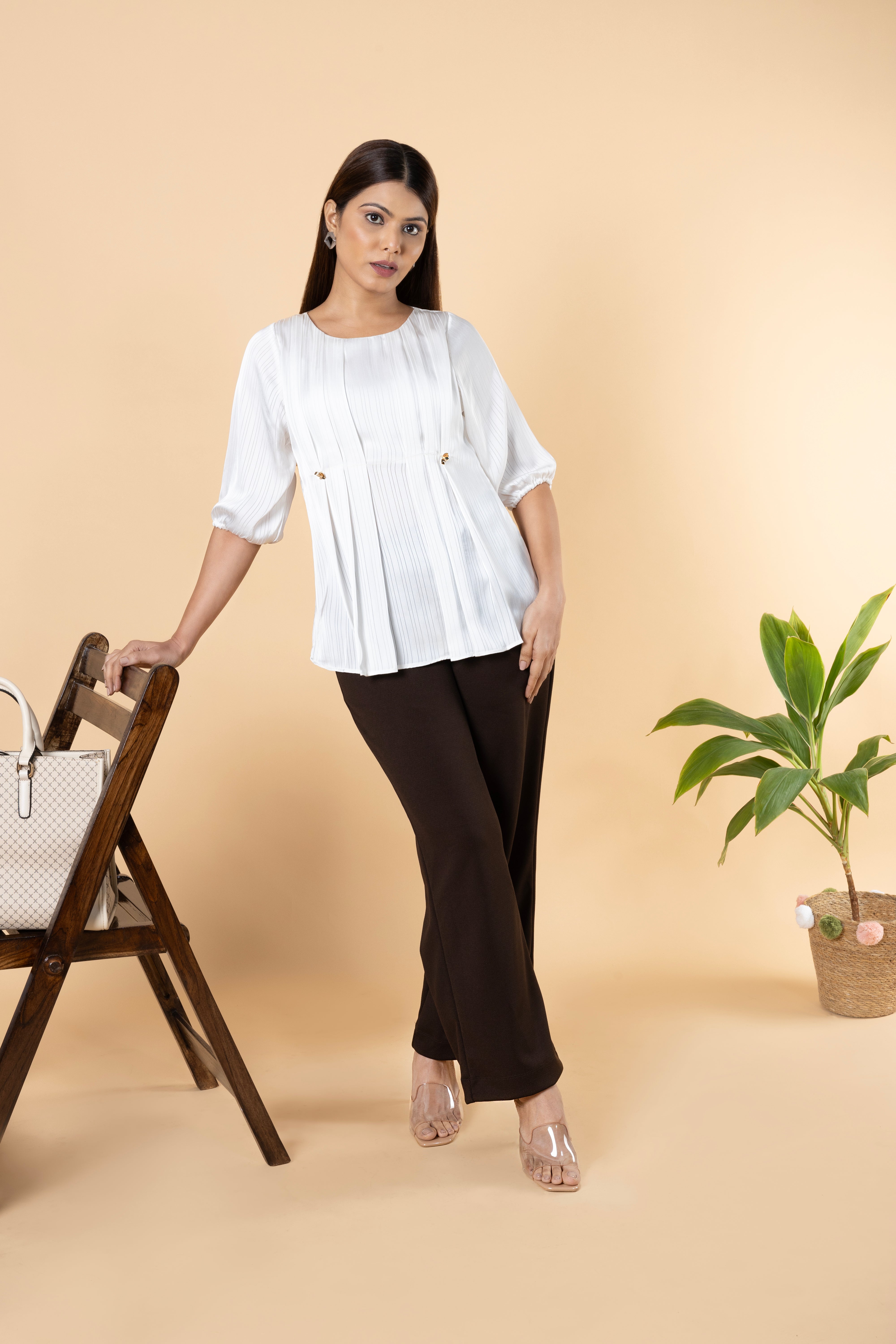 Women Pleat Detailed Comfort Top