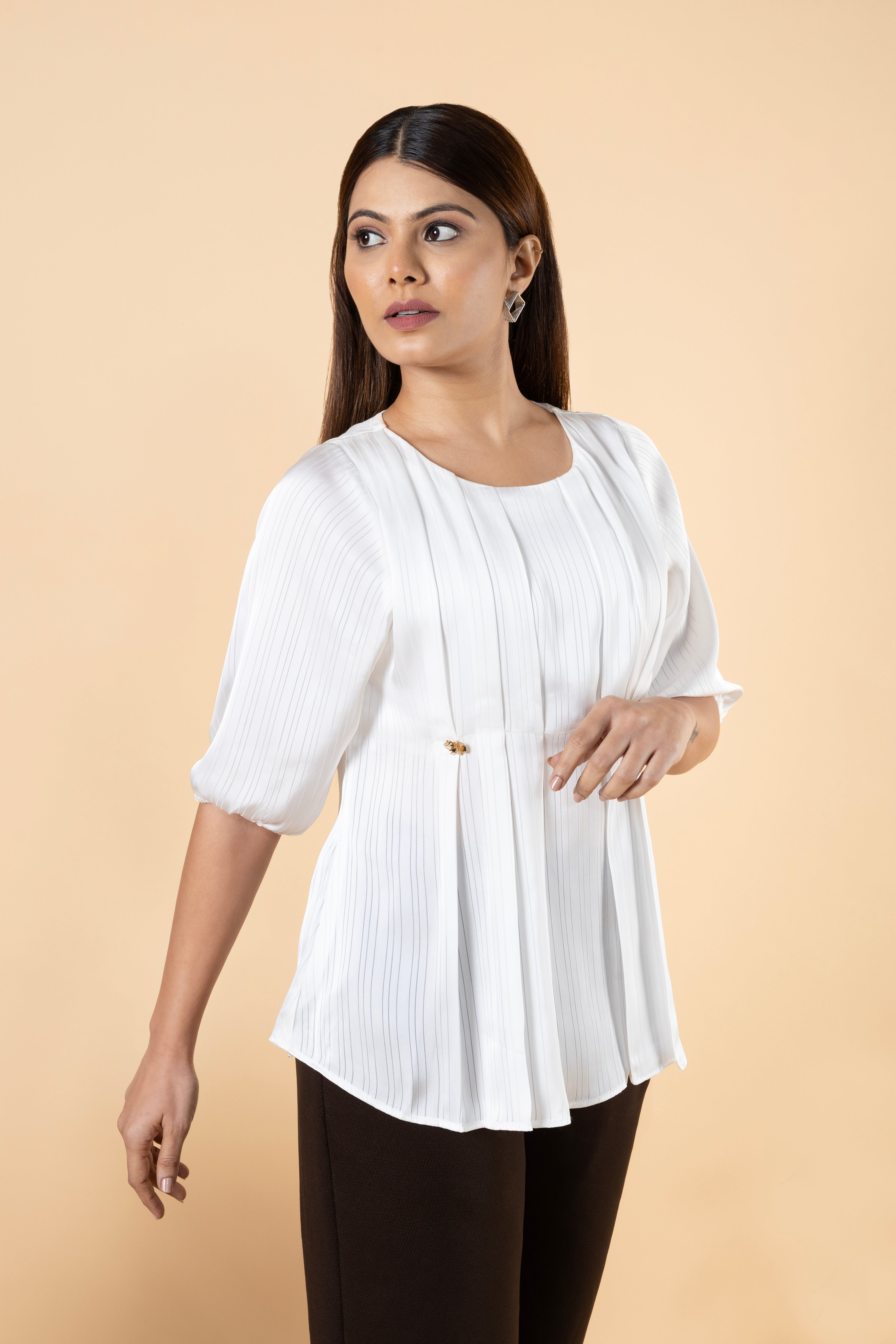 Women Pleat Detailed Comfort Top