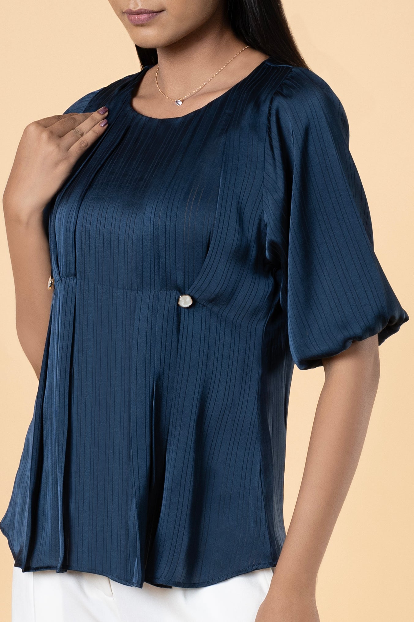 Women Pleat Detailed Comfort Top
