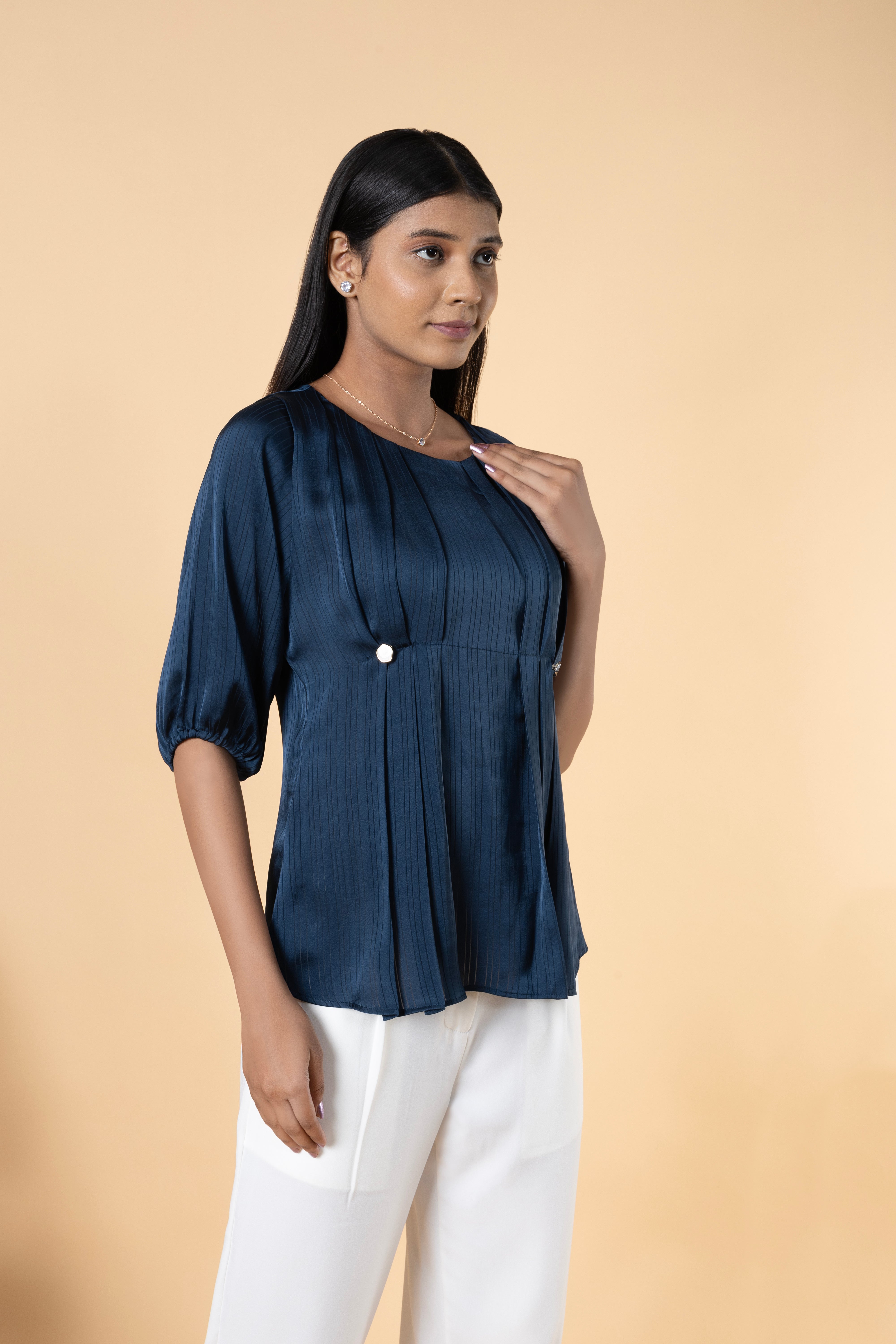 Women Pleat Detailed Comfort Top