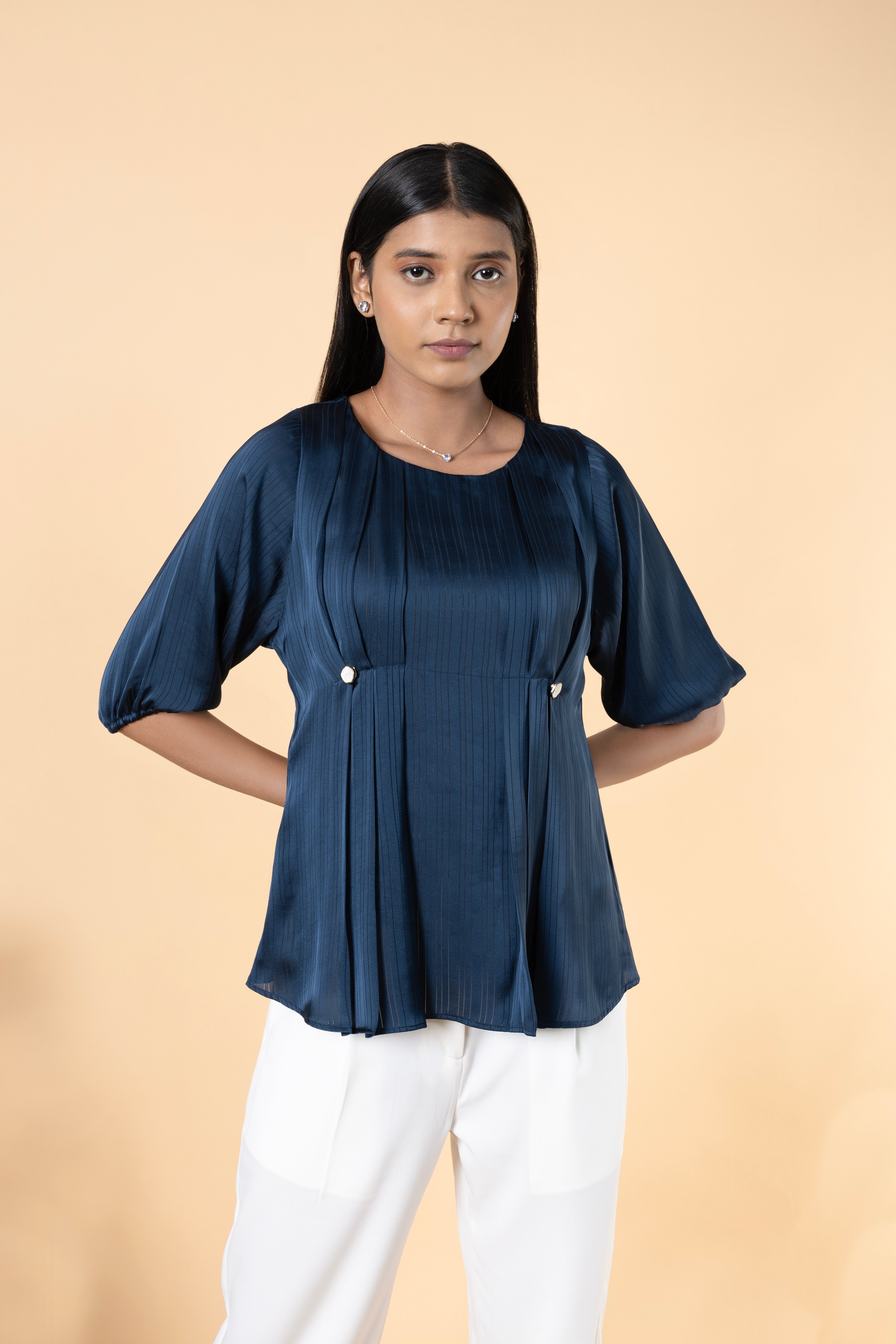 Women Pleat Detailed Comfort Top