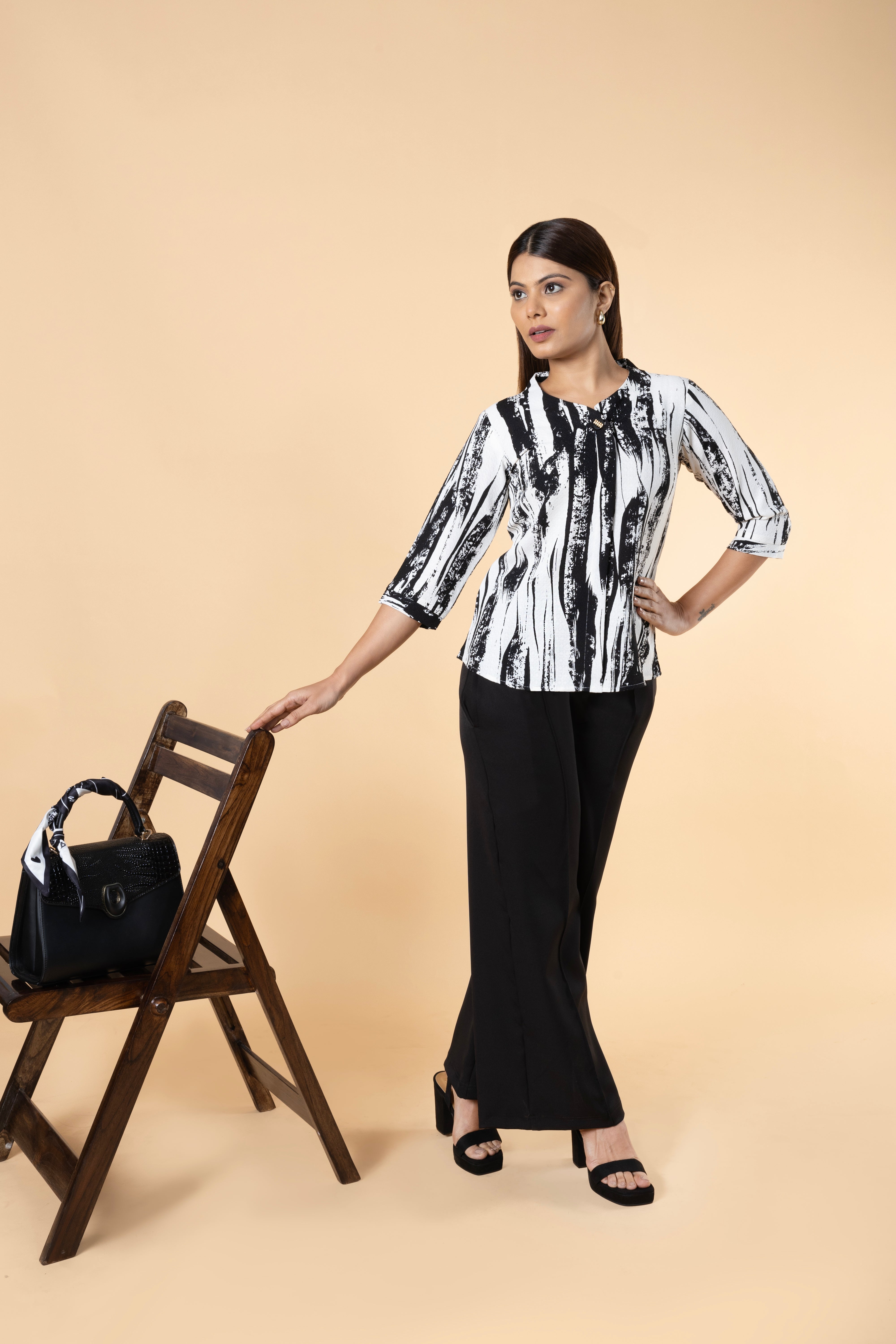 Elegant V Neck Women Top