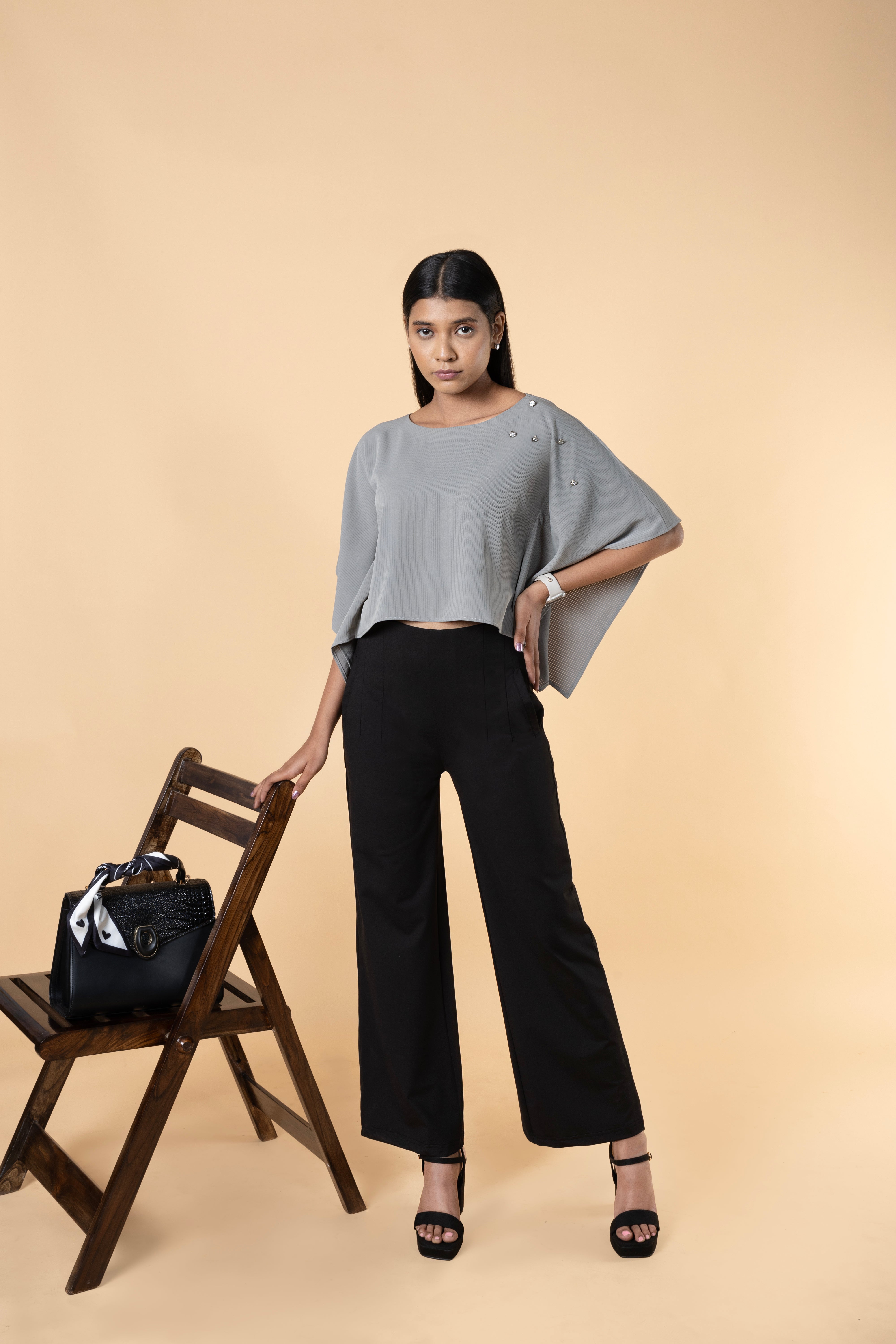 Women Solid Poncho Kaftan Top