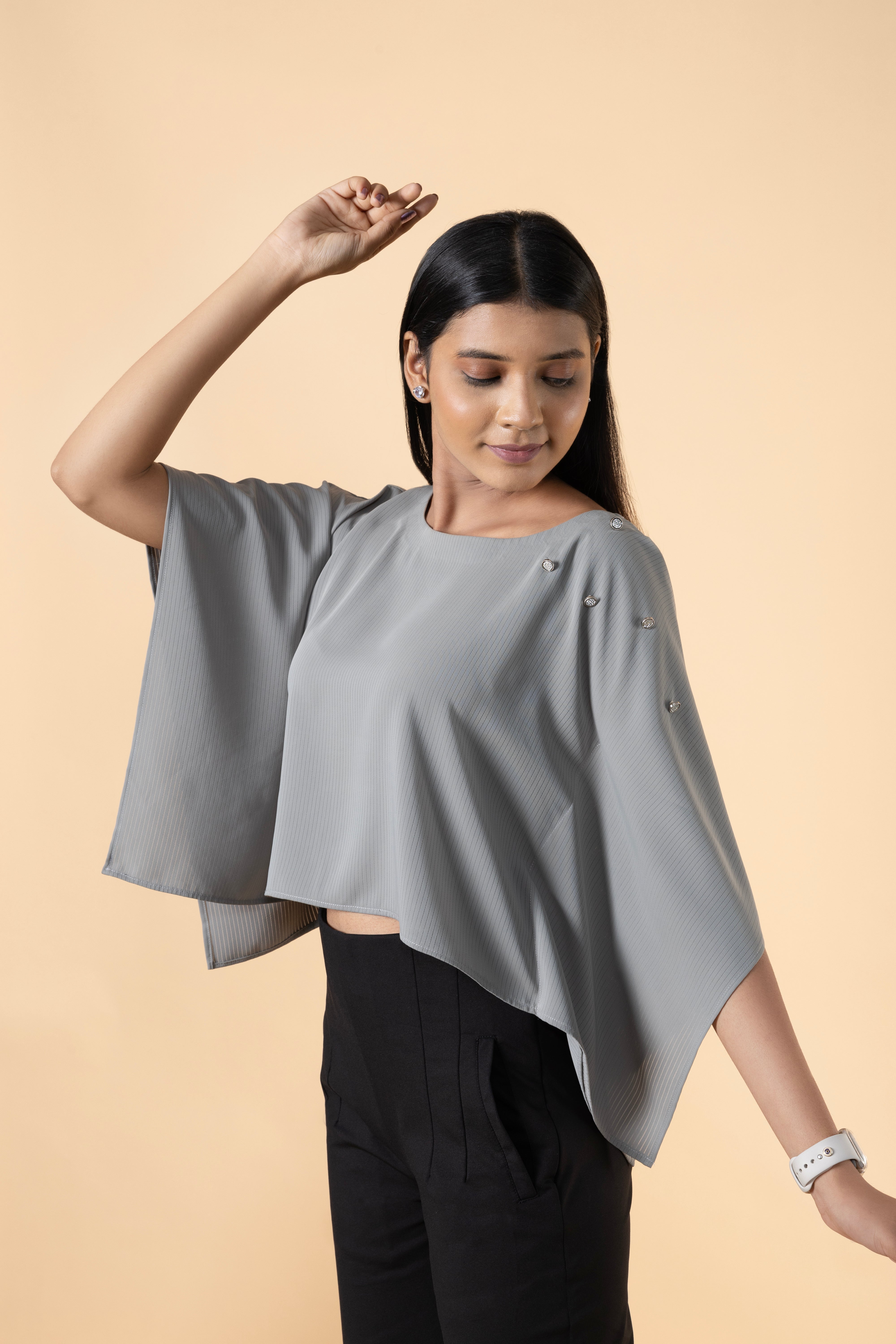 Women Solid Poncho Kaftan Top