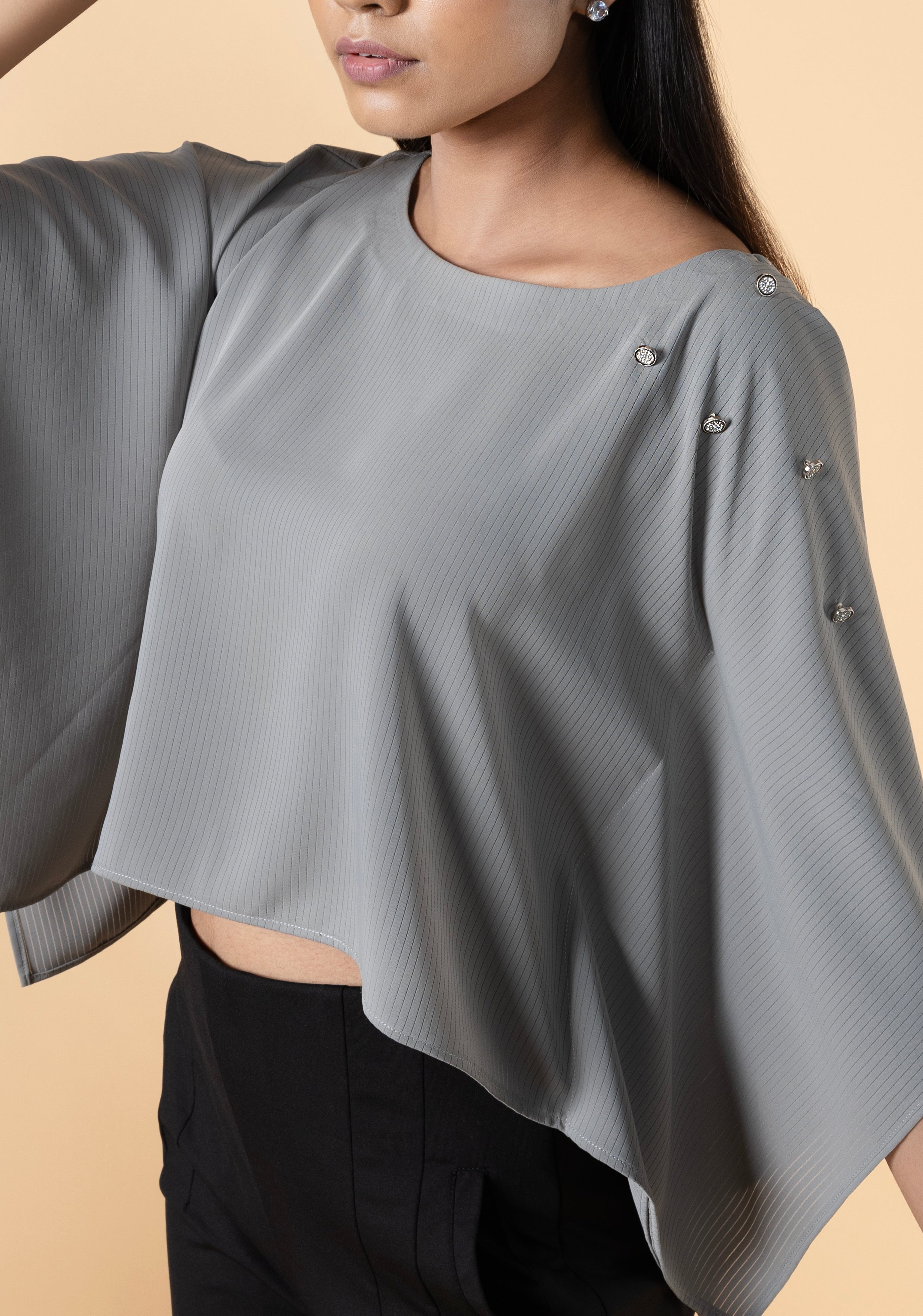 Women Solid Poncho Kaftan Top