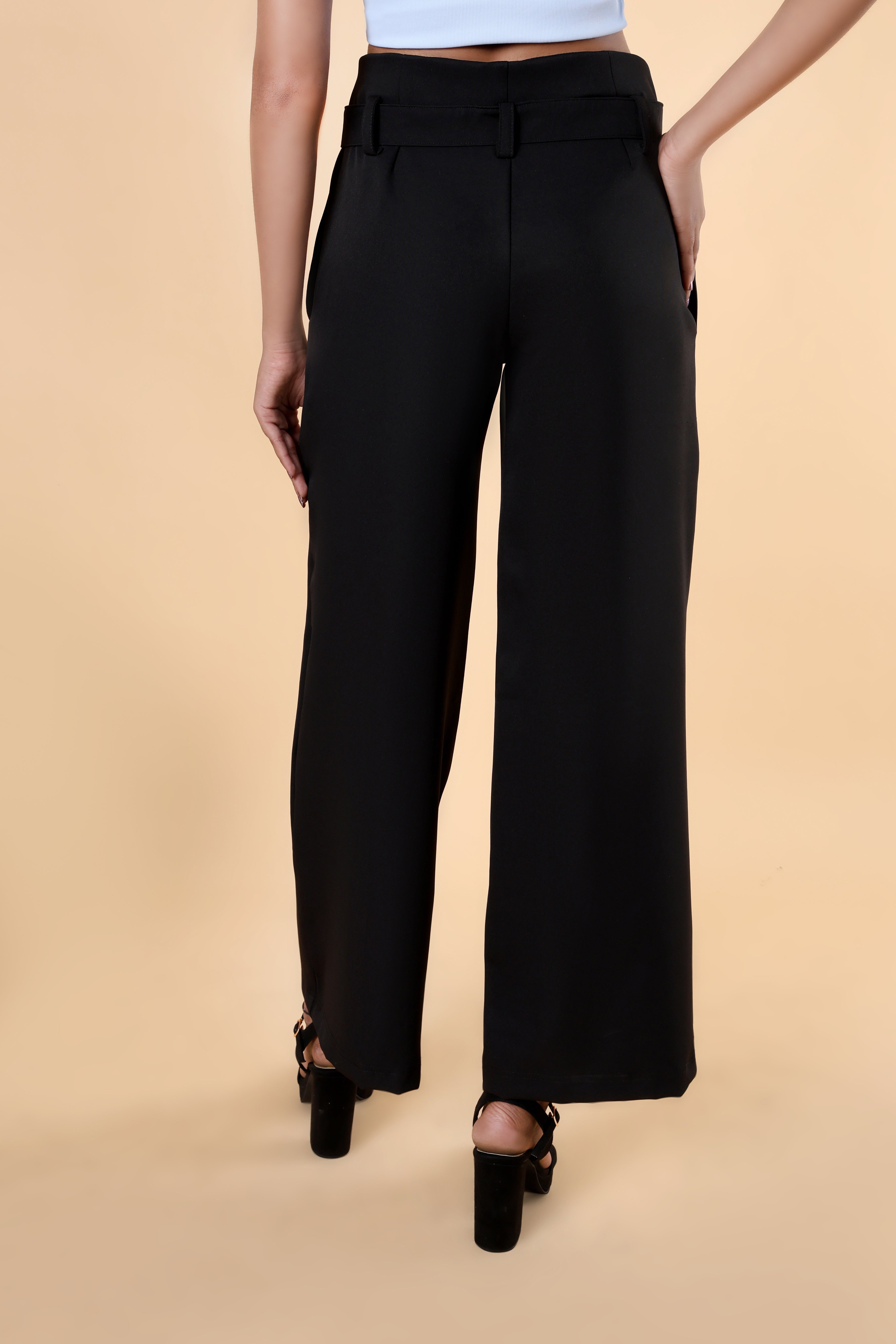 High Rise Wide Trouser With Belt