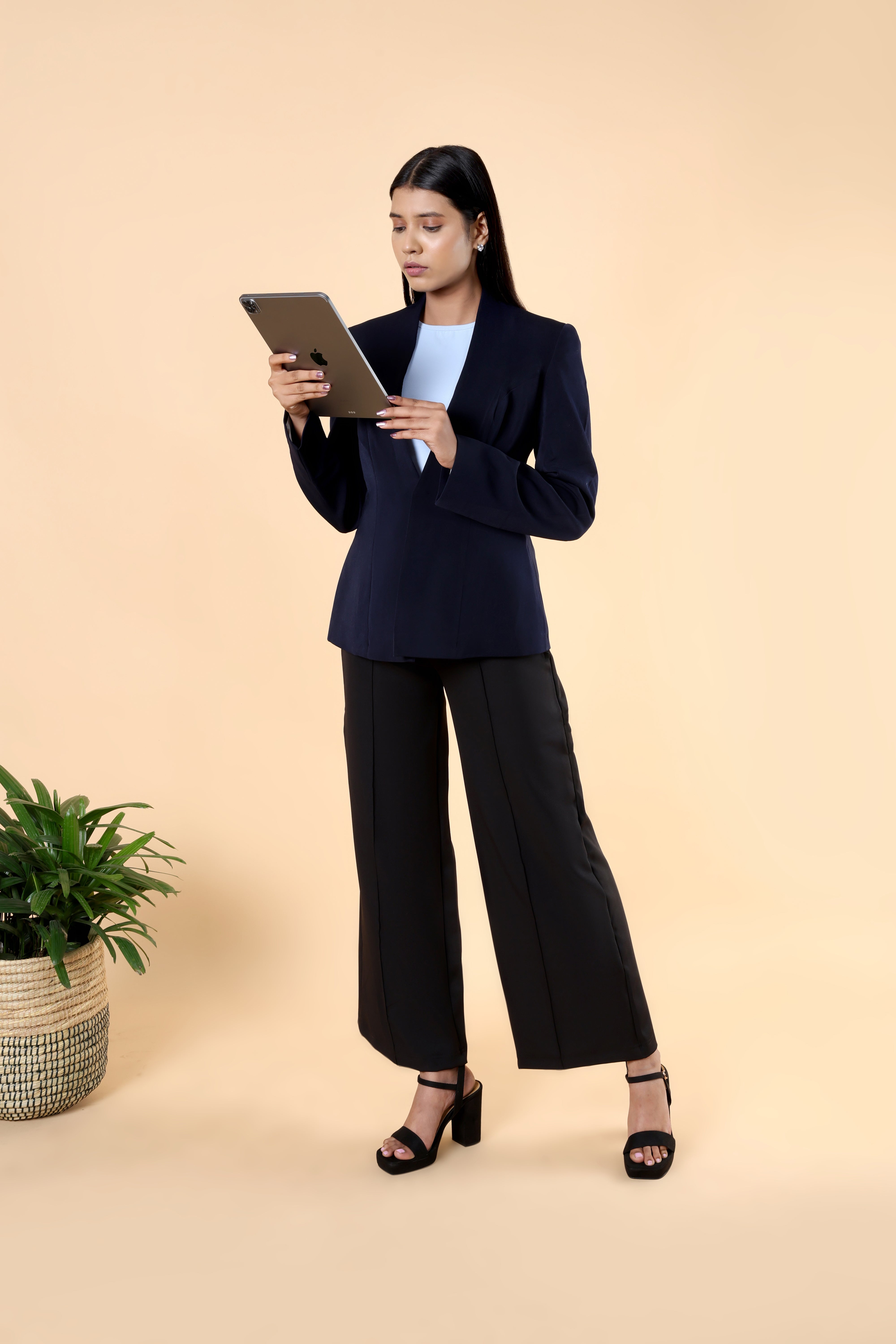 High Rise Wide Trouser With Belt