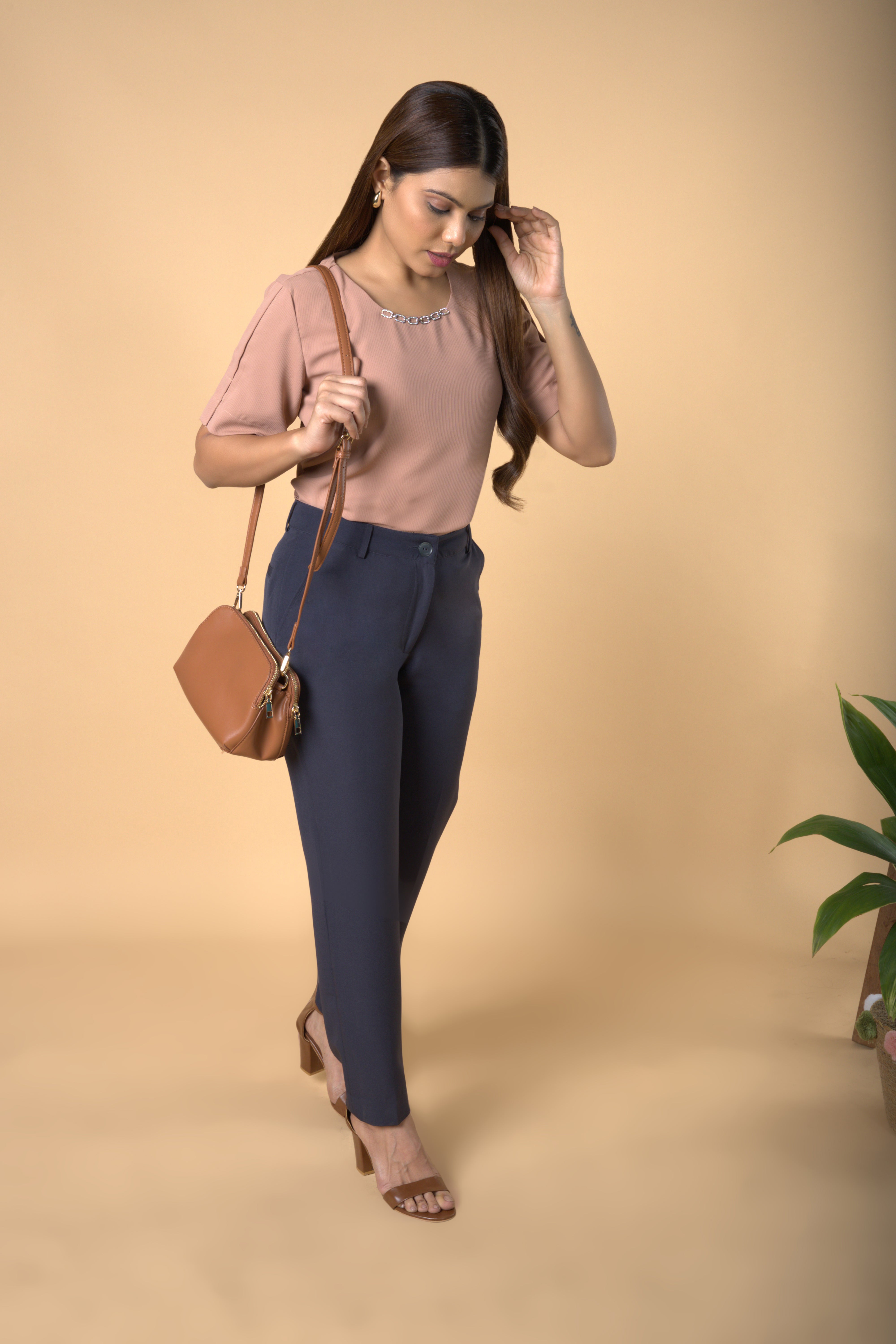 Top with detail overlap sleeve