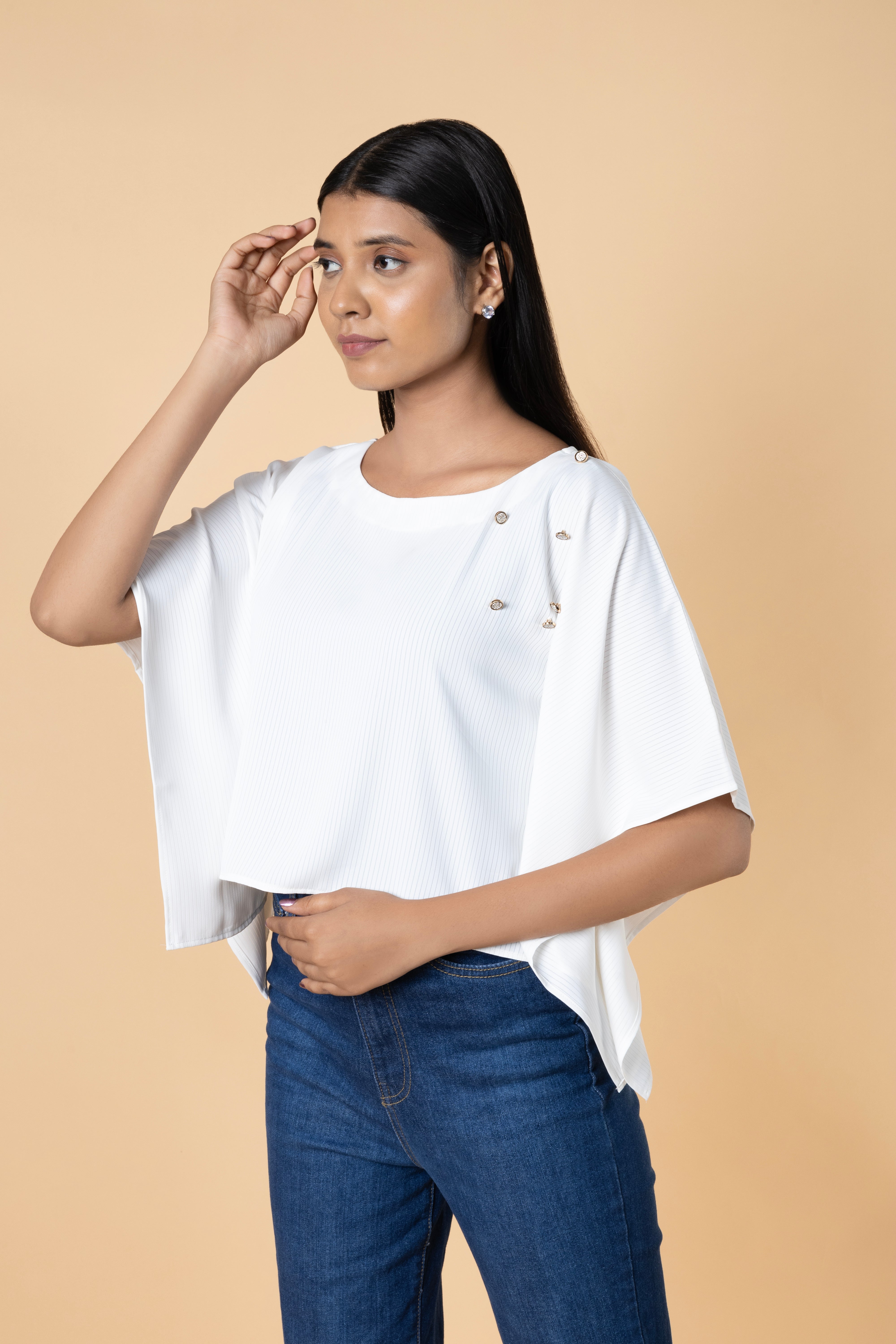 Women Solid Poncho Kaftan Top