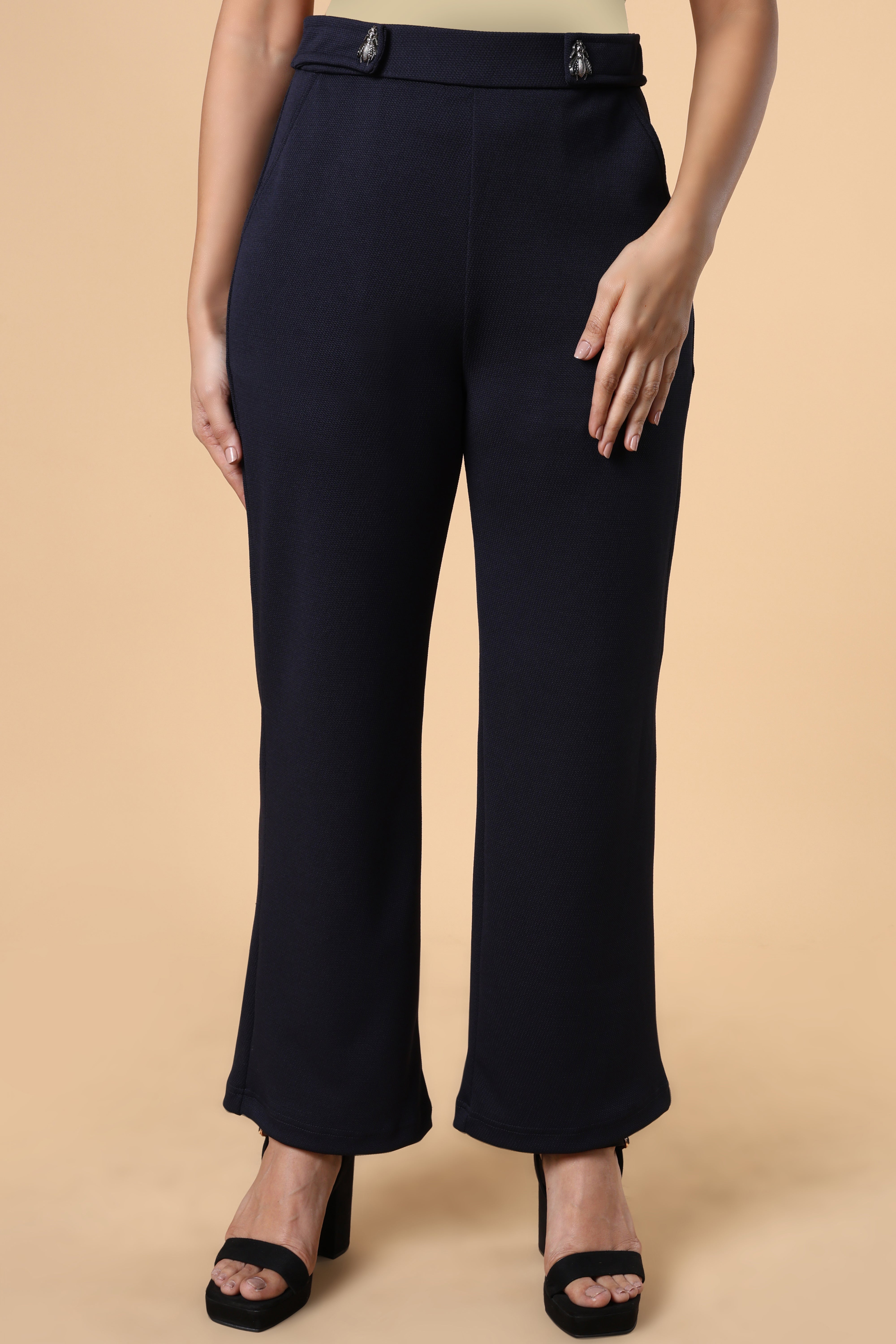 Belt Looped High Rise Parallel Trouser