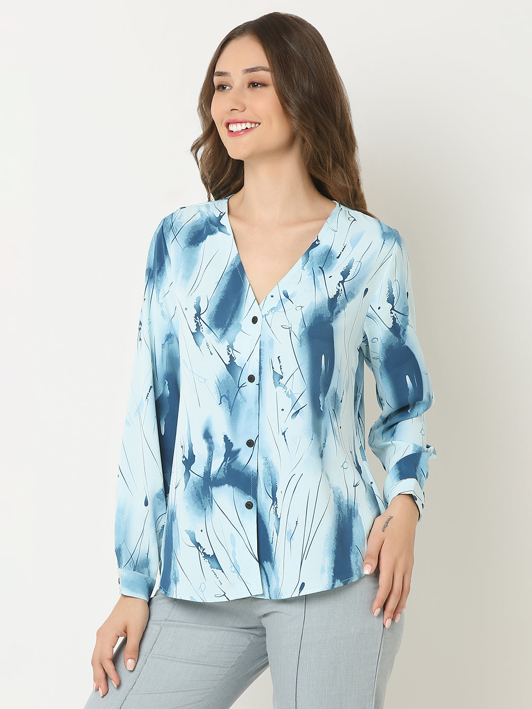 Abstract Print Relaxed Shirt