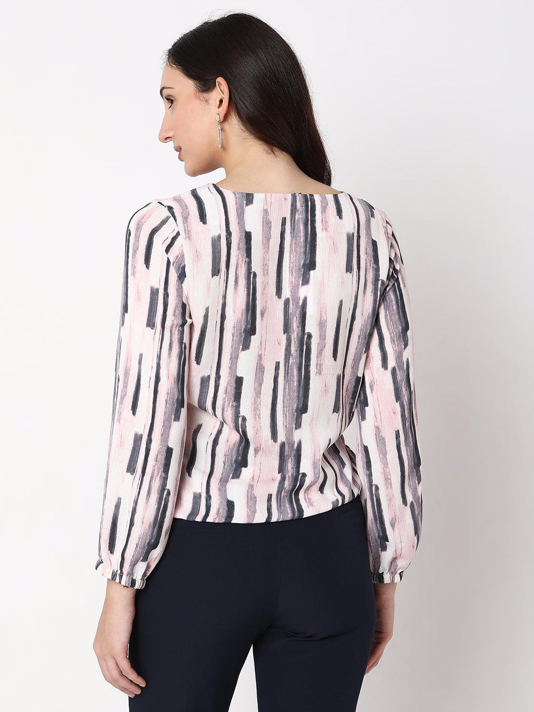 Pink Criss Cross Printed Top