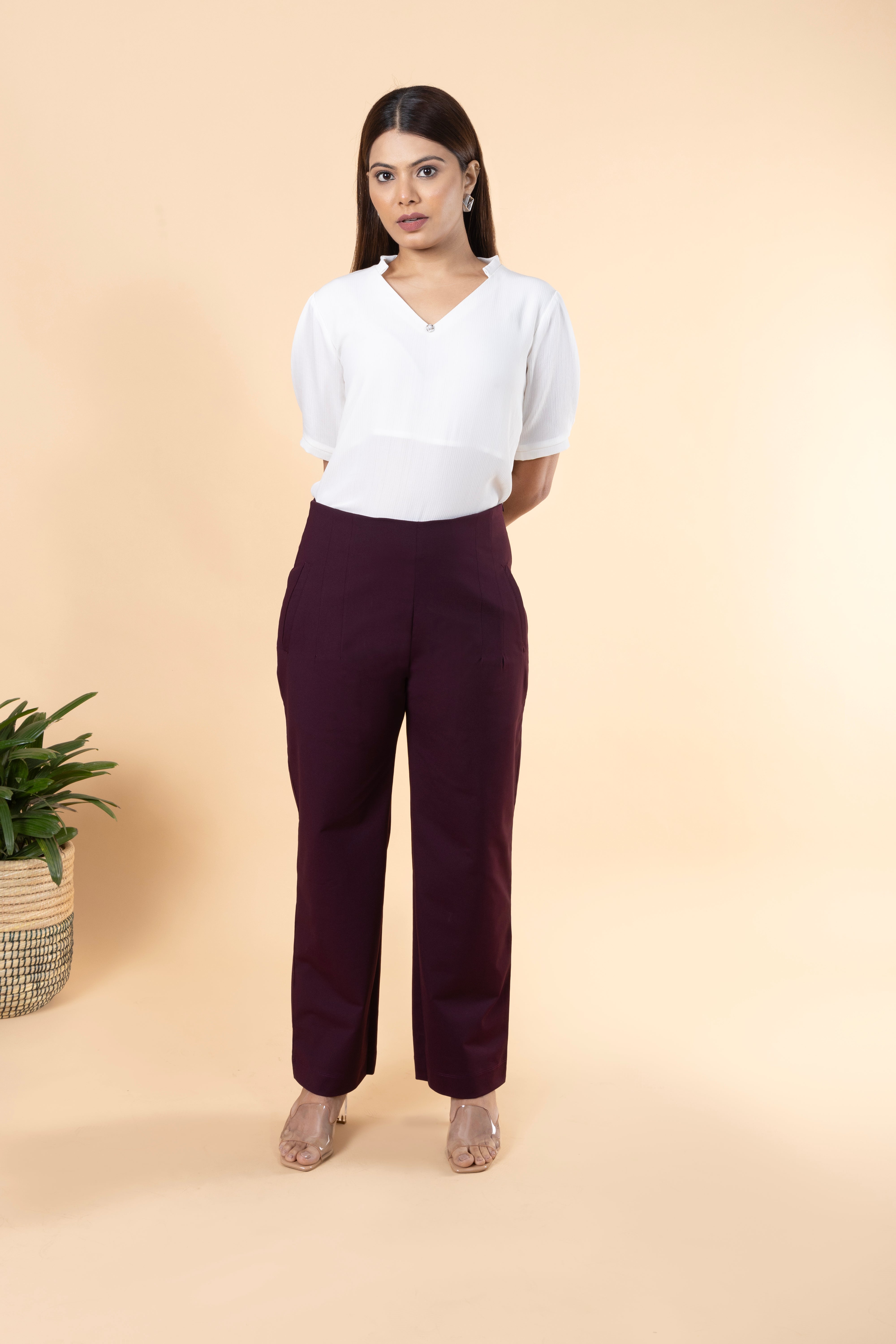 Clean Look High Rise Parallel Trouser