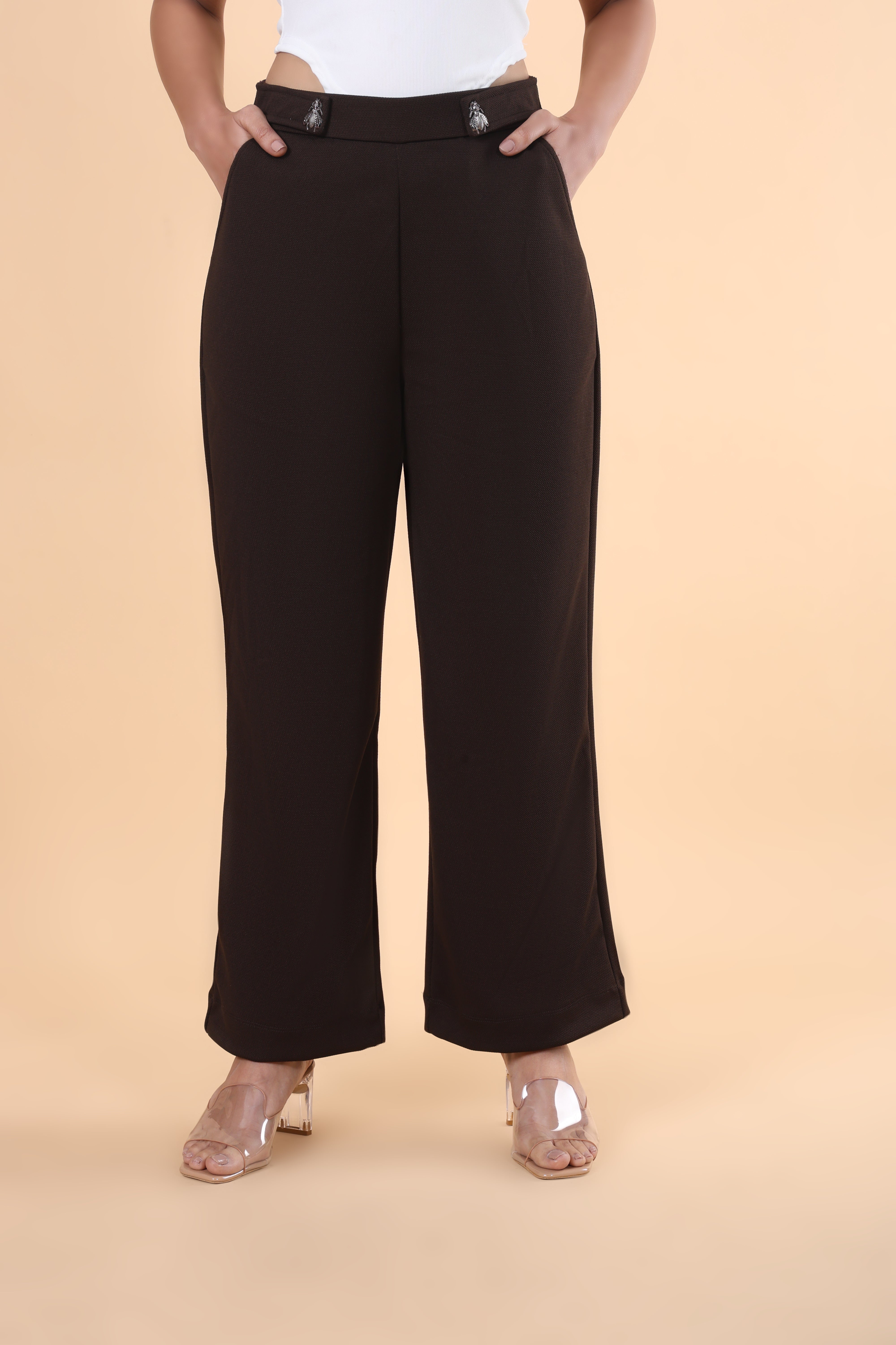 Belt Looped High Rise Parallel Trouser