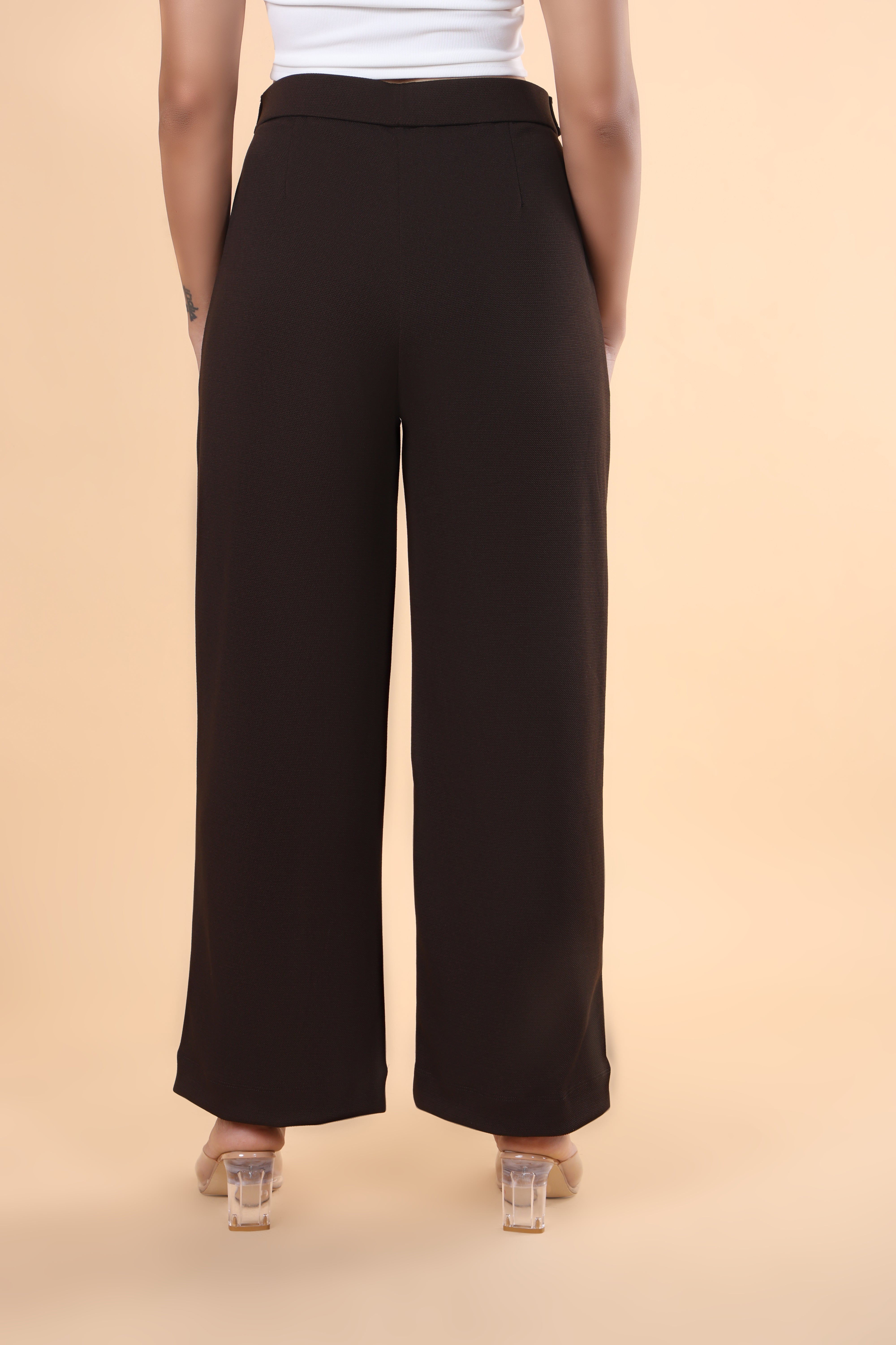 Belt Looped High Rise Parallel Trouser