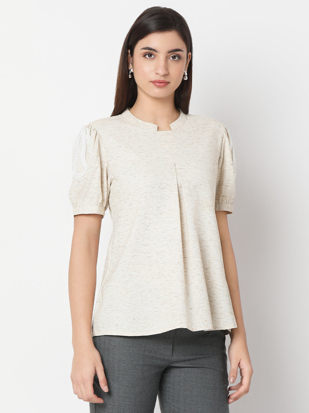 Premium Khadi Embroidered Top