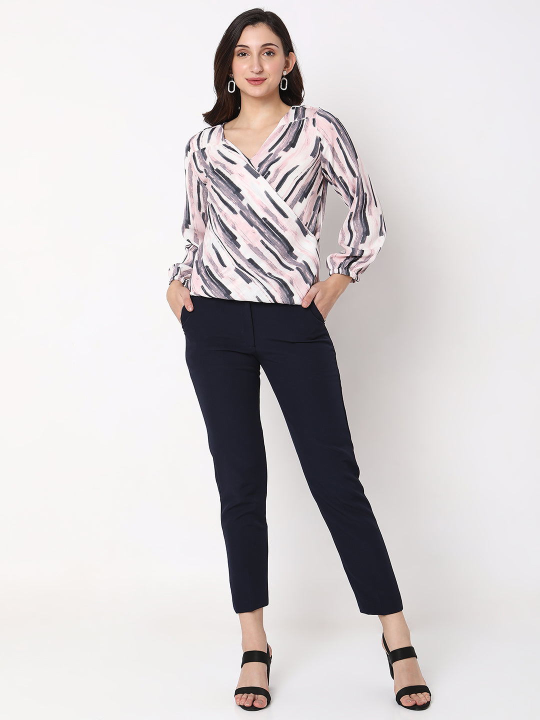 Pink Criss Cross Printed Top