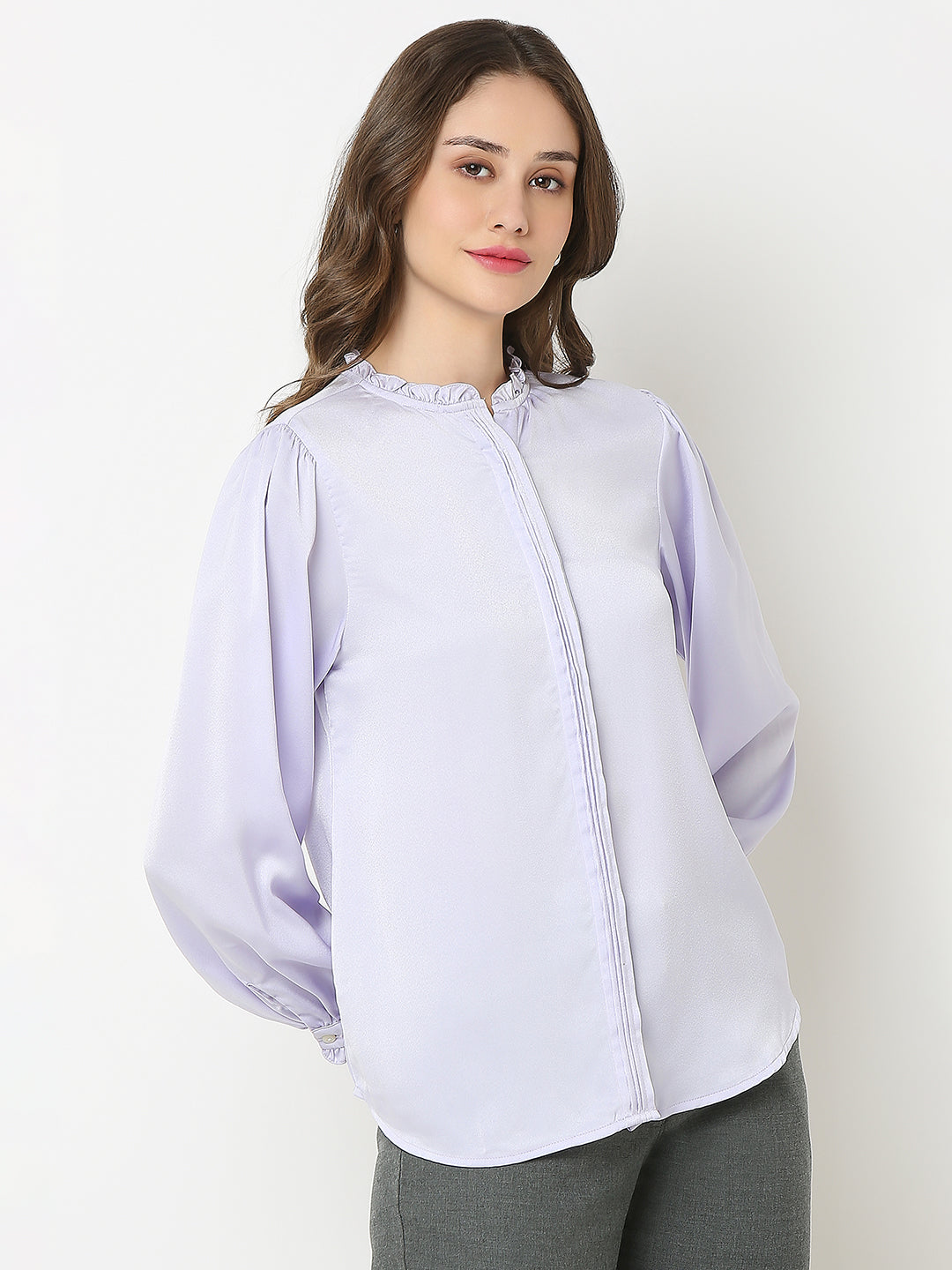 Elegant Lavender Detailed Shirt