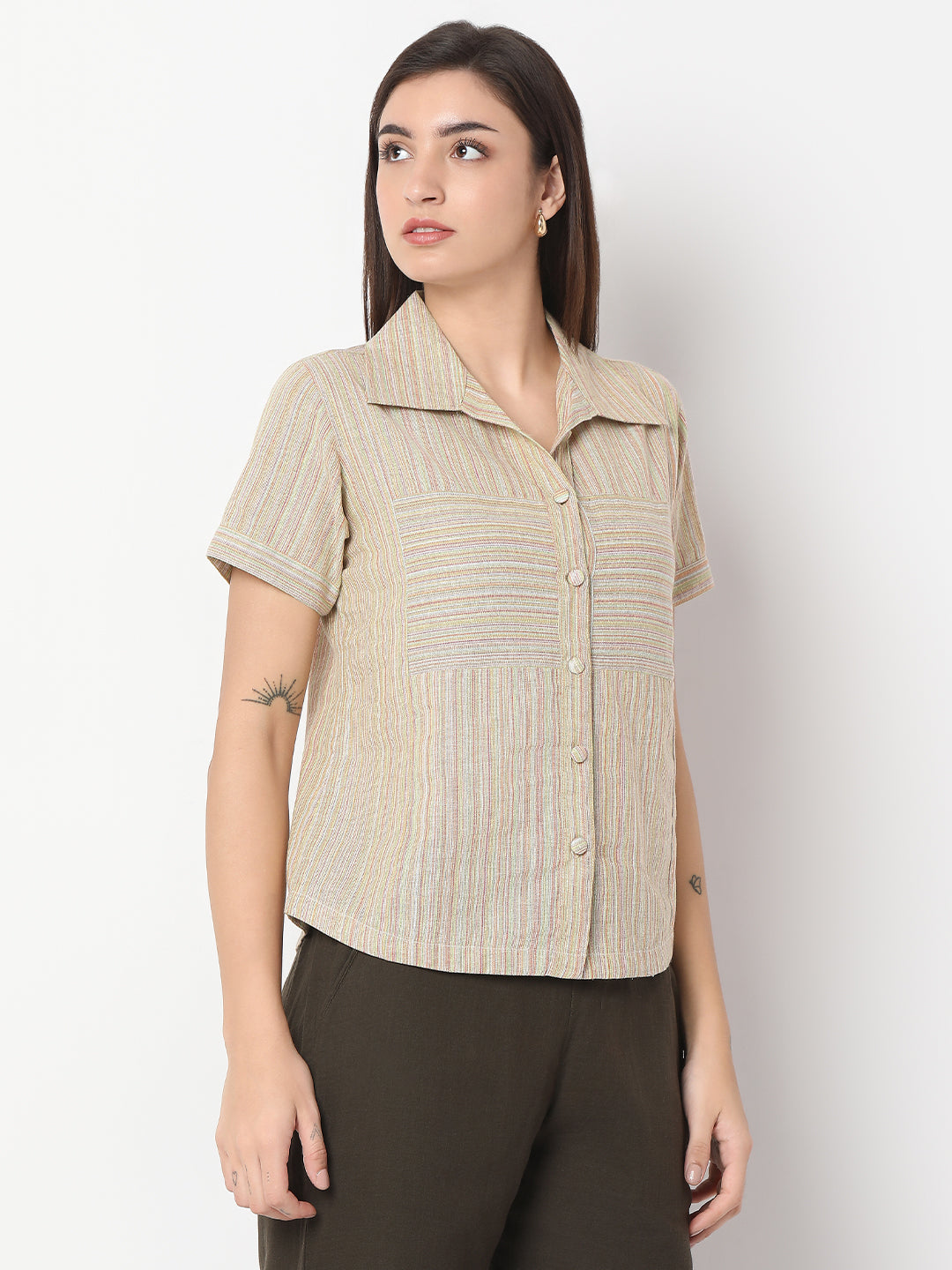 Khadi Multicolor Oversized Shirt