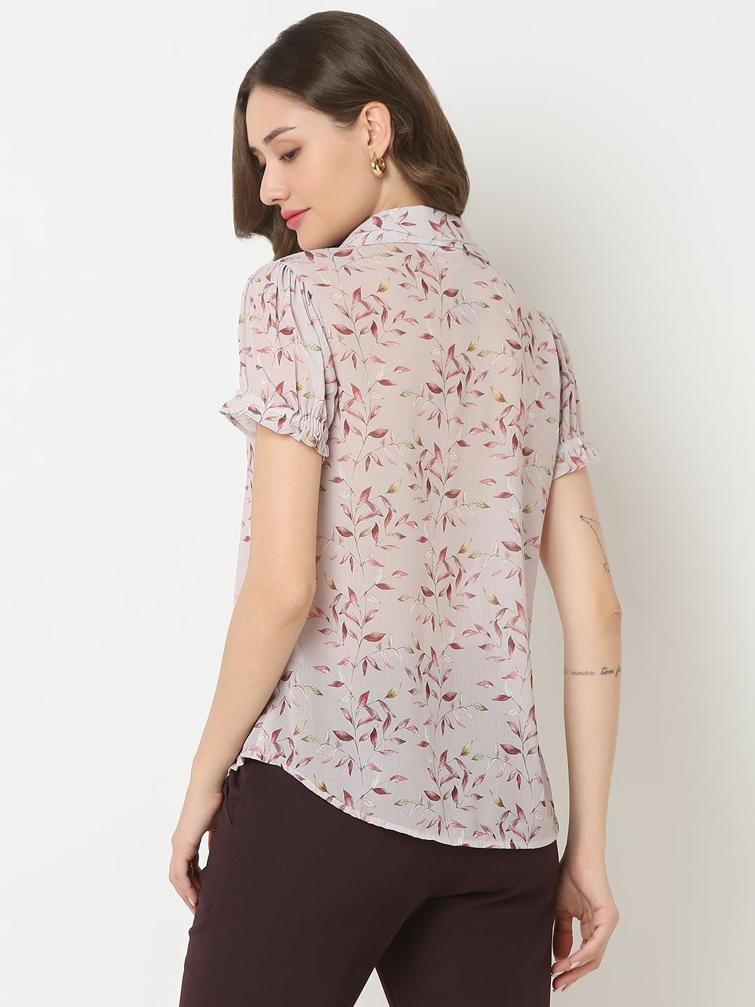 Peach Puff Sleeve Shirt