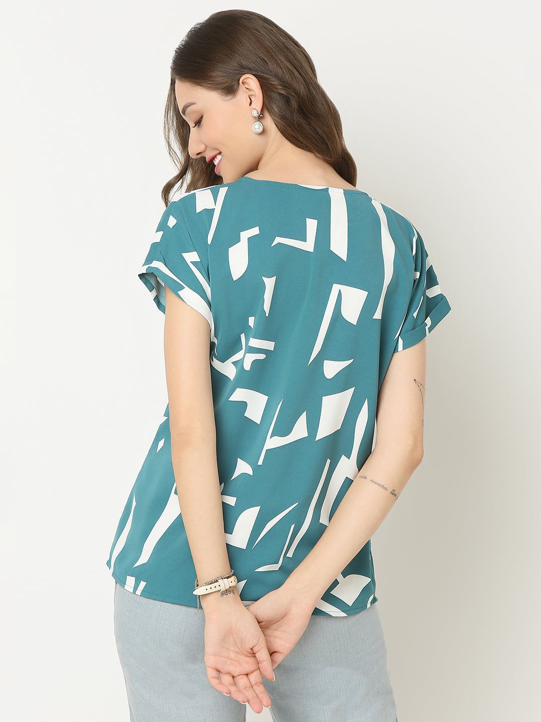 Green Printed Comfort Top