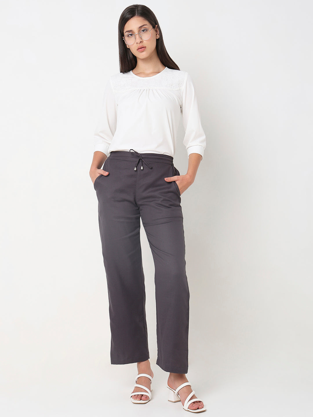 Solid Grey comfort Trouser