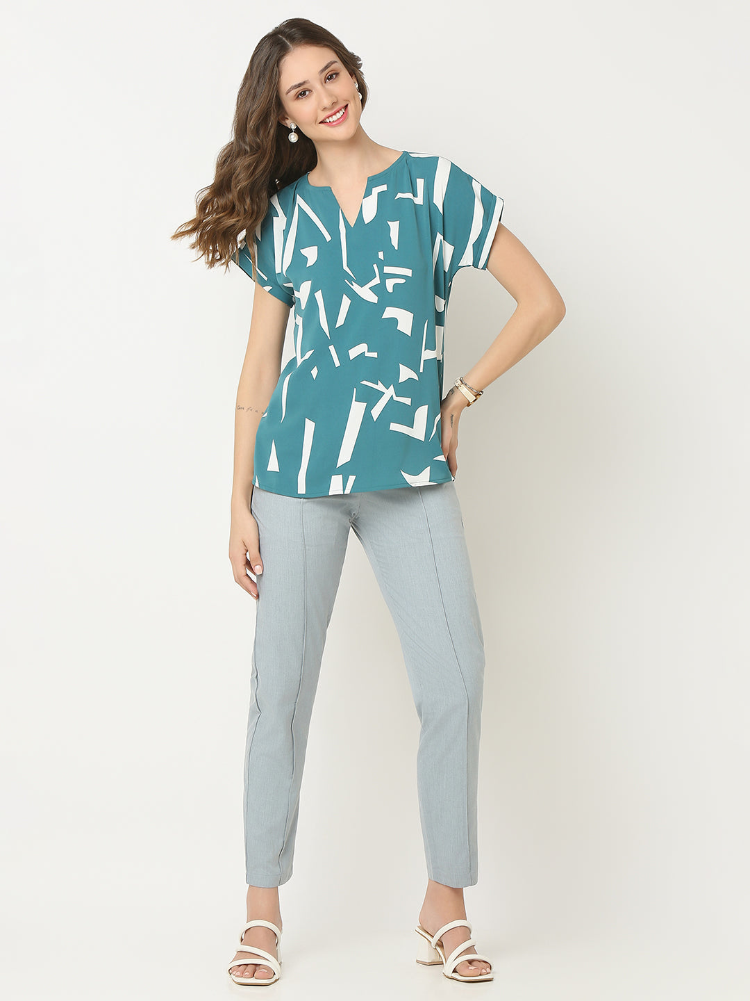 Green Printed Comfort Top