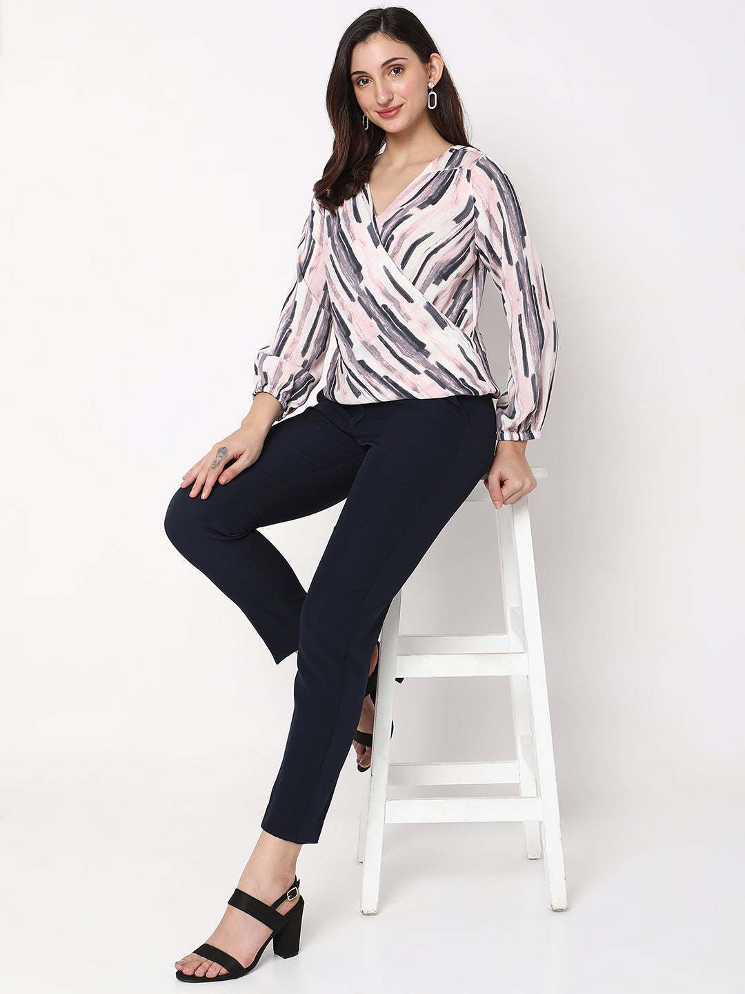 Pink Criss Cross Printed Top