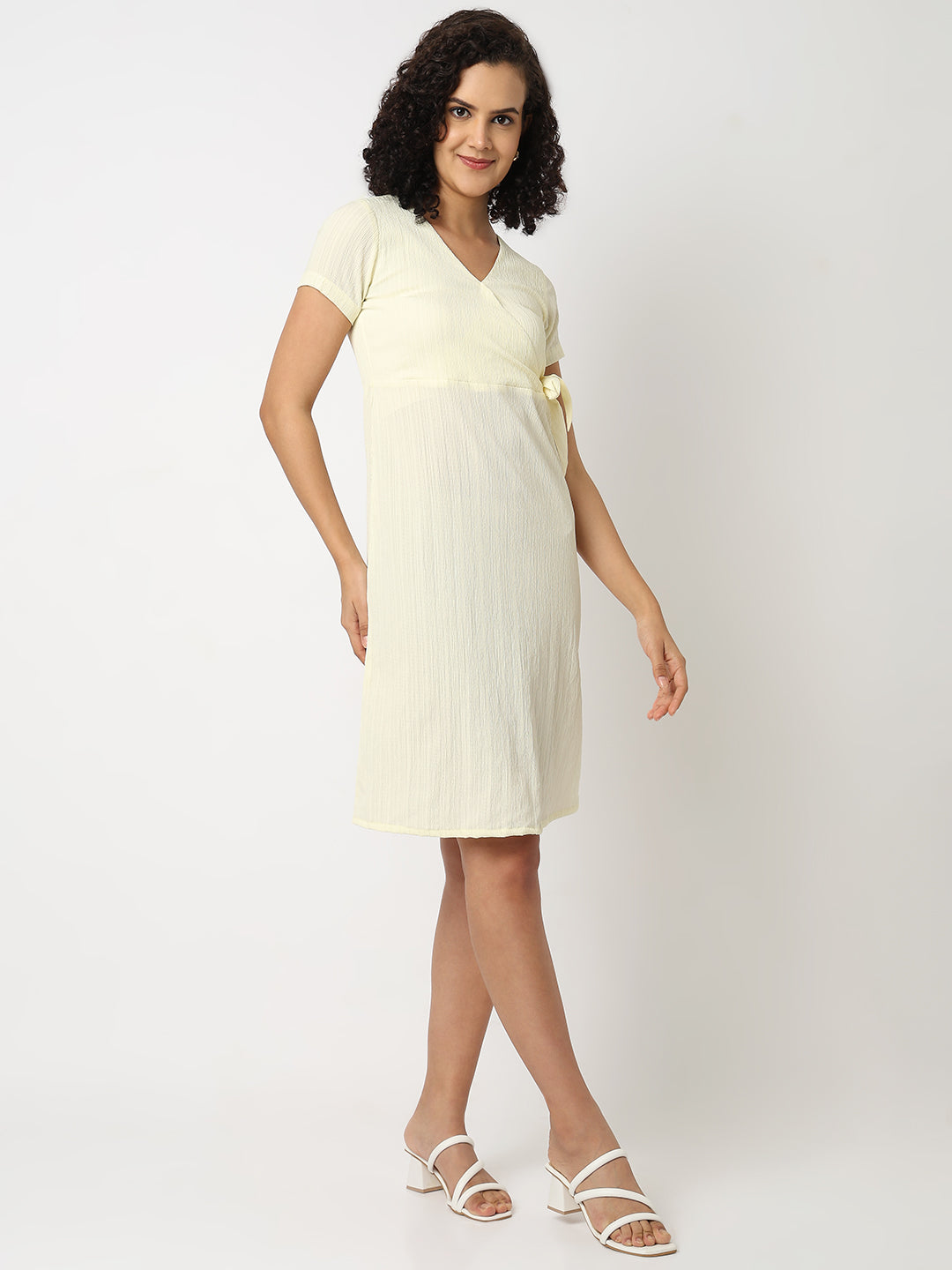 Lemon Side Tie-Up Dress
