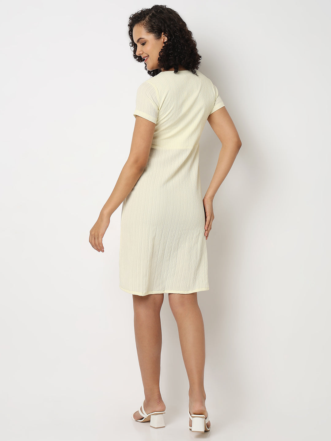 Lemon Side Tie-Up Dress