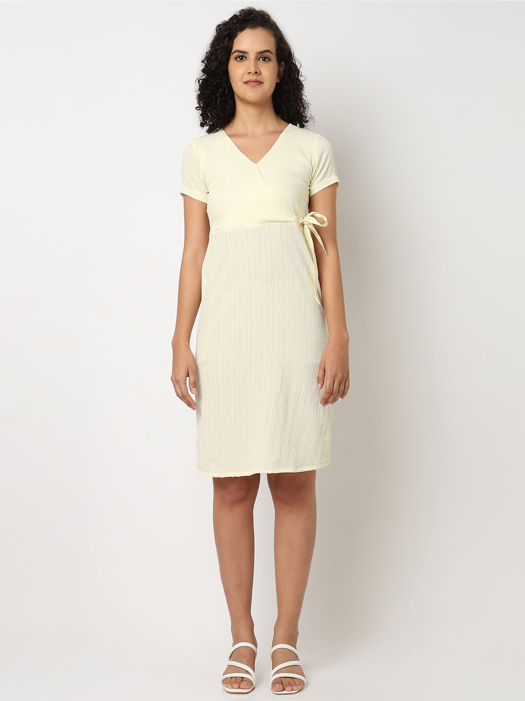 Lemon Side Tie-Up Dress