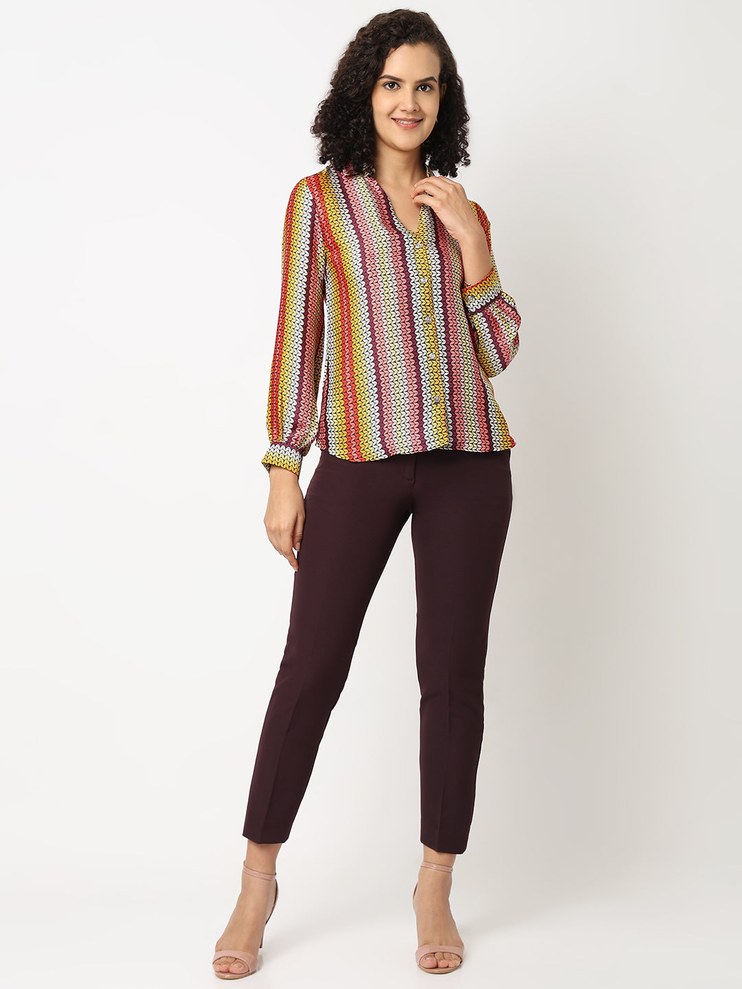 Red Satin Stripe Shirt
