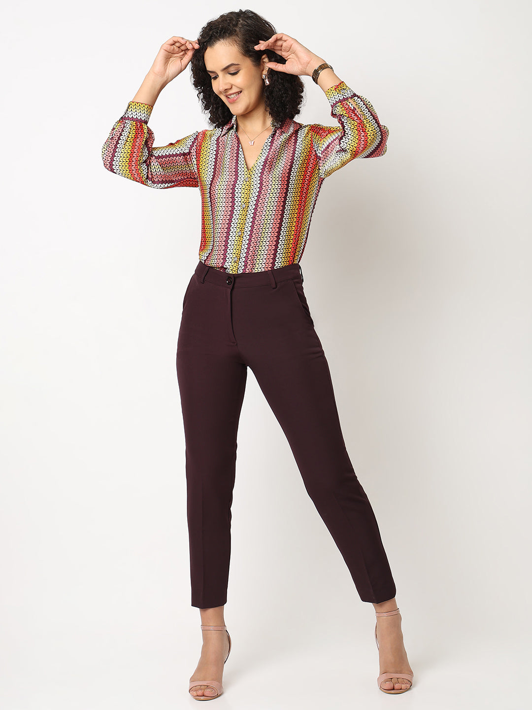 Red Satin Stripe Shirt