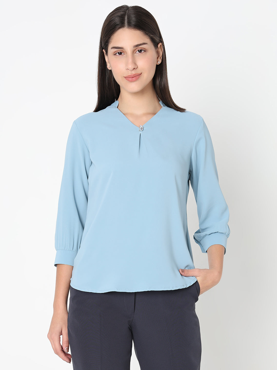 Solid Sea Green Regular Top