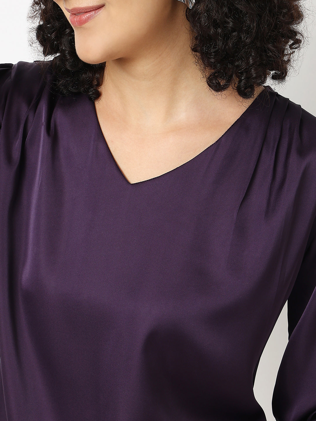 Solid Purple Cuff Top