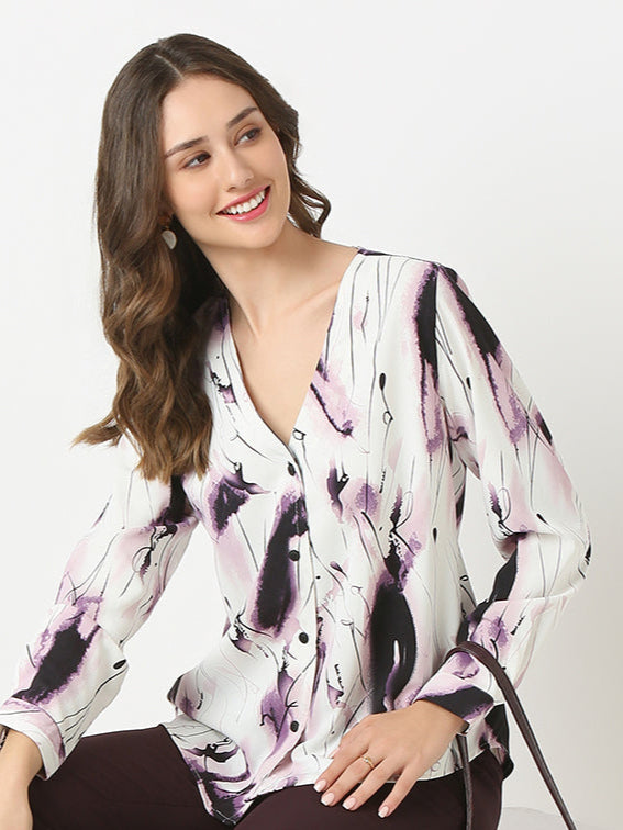 Abstract Print Relaxed Shirt