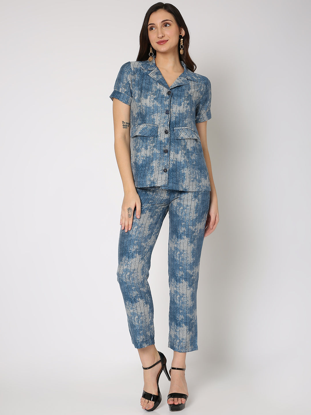 Blue Blazer style Co-Ord Set