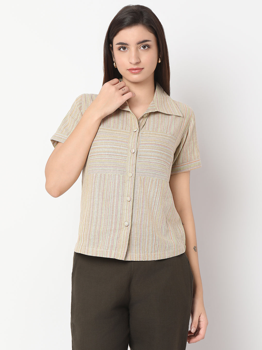 Khadi Multicolor Oversized Shirt