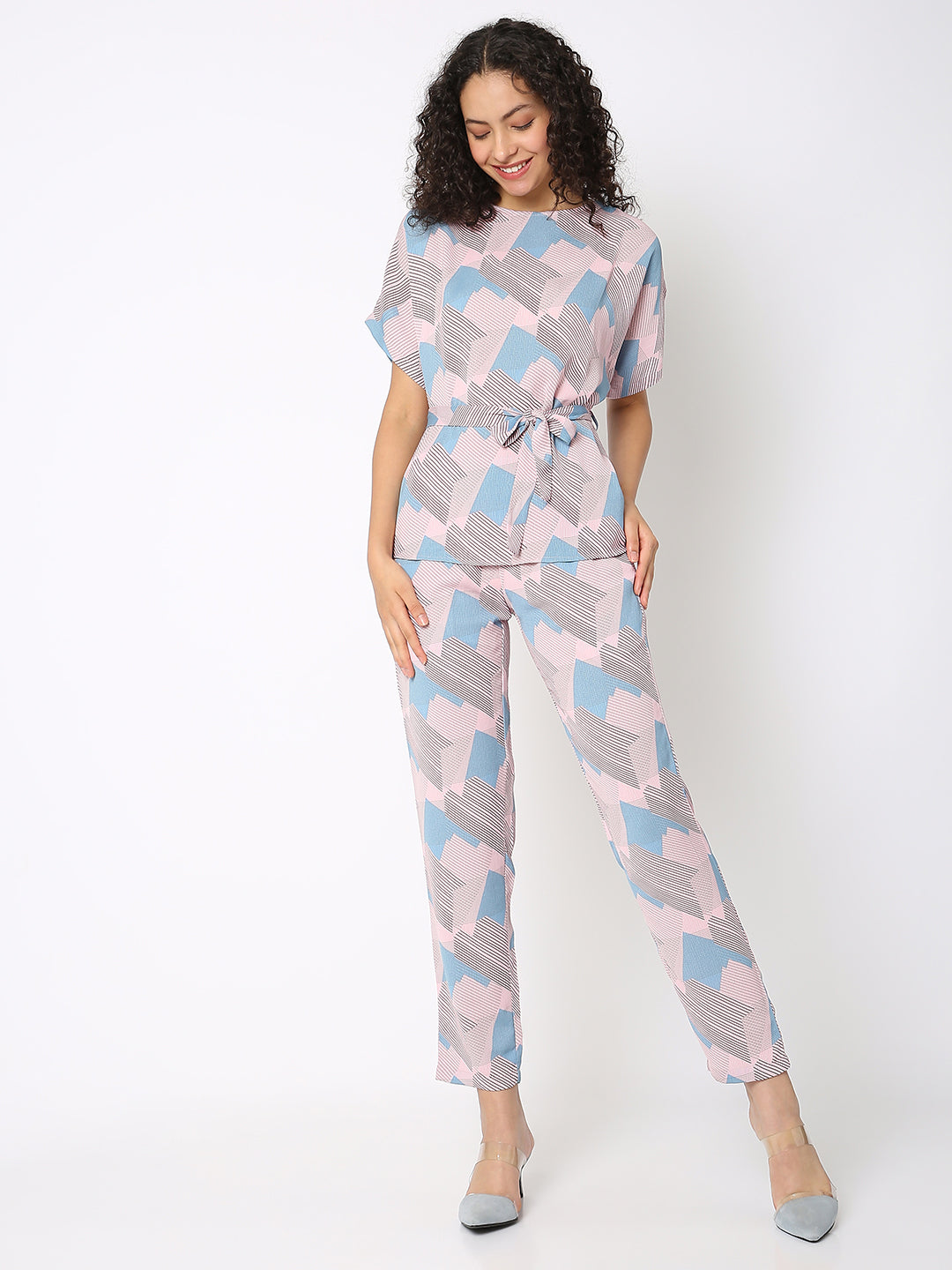 Pink Tie-Up Co-Ord Set